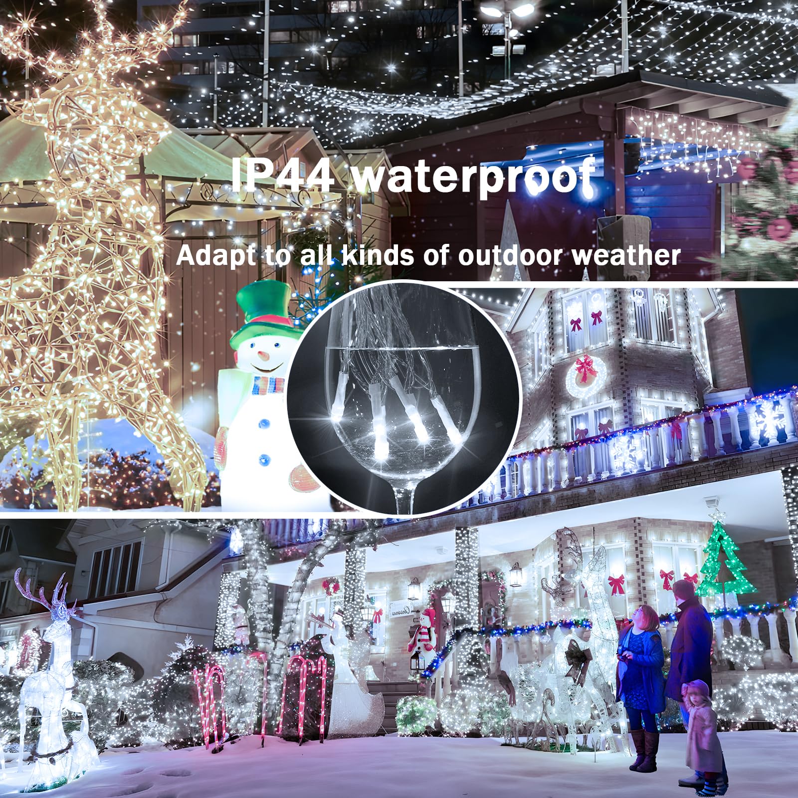 Sauirs 197Ft 500 Led Christmas String Lights Outdoor With 8 Modes Timer Memory Function Waterproof Fairy Lights Plug In For Part