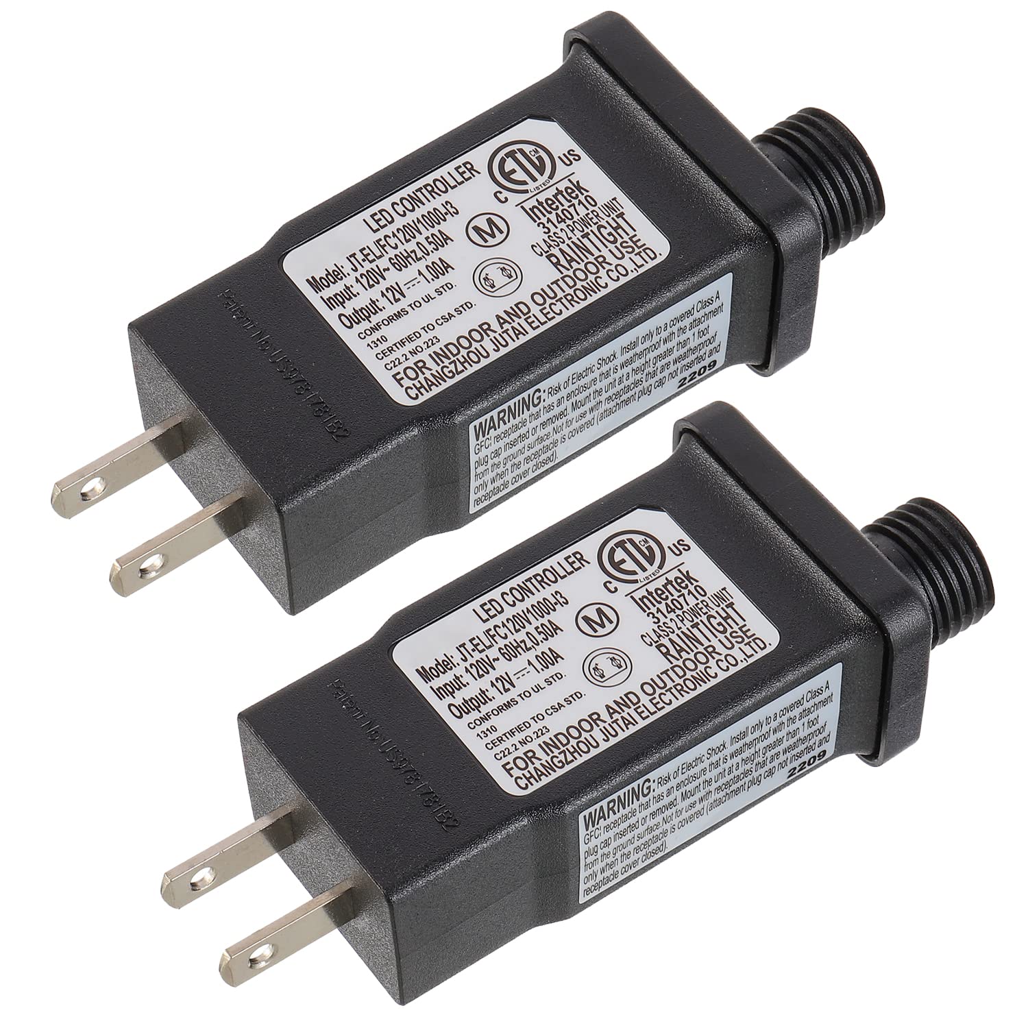 Sigandg 12V 12W Led Transformer Replacement Class 2 Power Led Controller With 8 Modes Supply For Christmas String Light Inflatable Decorations Ip44 Waterproof Low Voltage Transformer(2 Pcs)