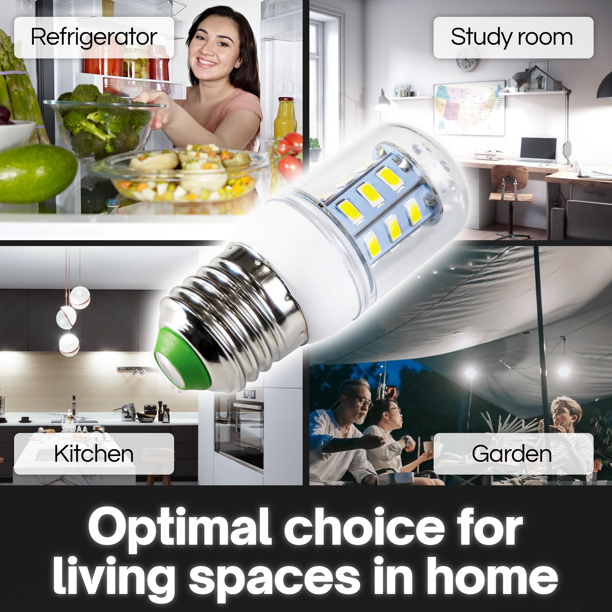 TL HONGPHUC LED Light Bulb Replacement for Frigidaire & Kenmore, E27 Large Base, 3.5W, White, Model BD, 2PCS