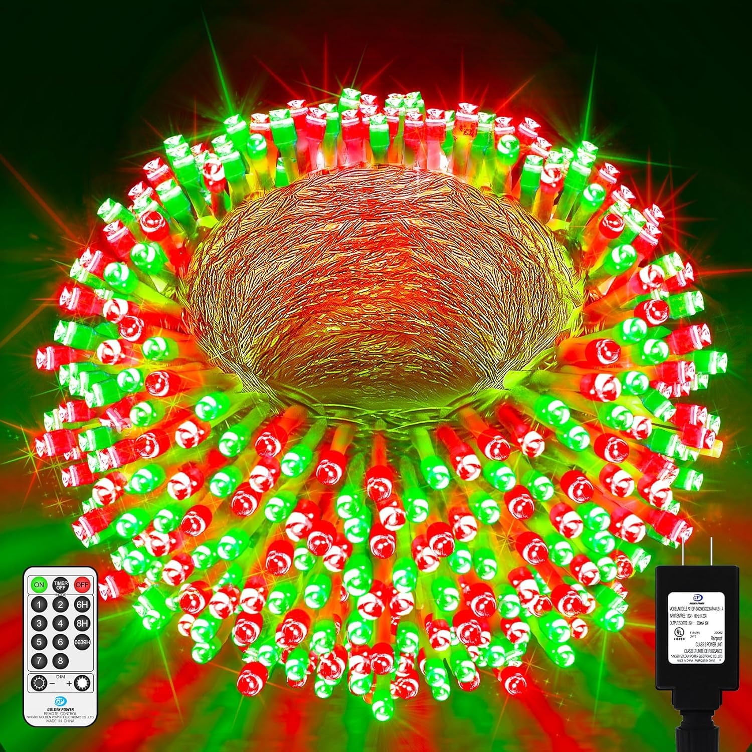 200 FT 500 LED Christmas Lights Outdoor Decorations Super Long Fairy Lights Waterproof 8 Modes Timer Clear Wire String Lights fo