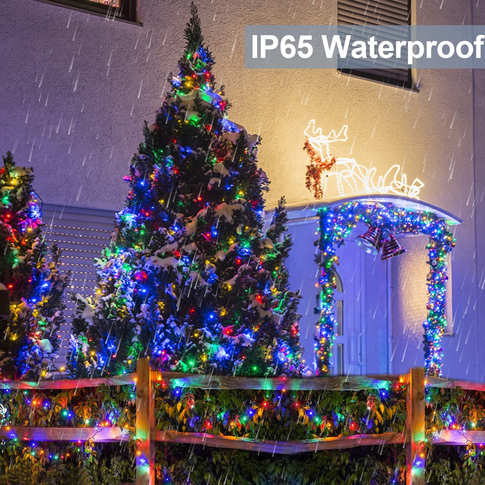 Turnmeon 100Led 33Ft Battery Operated Christmas Fairy Lights With Timer & Remote, Waterproof