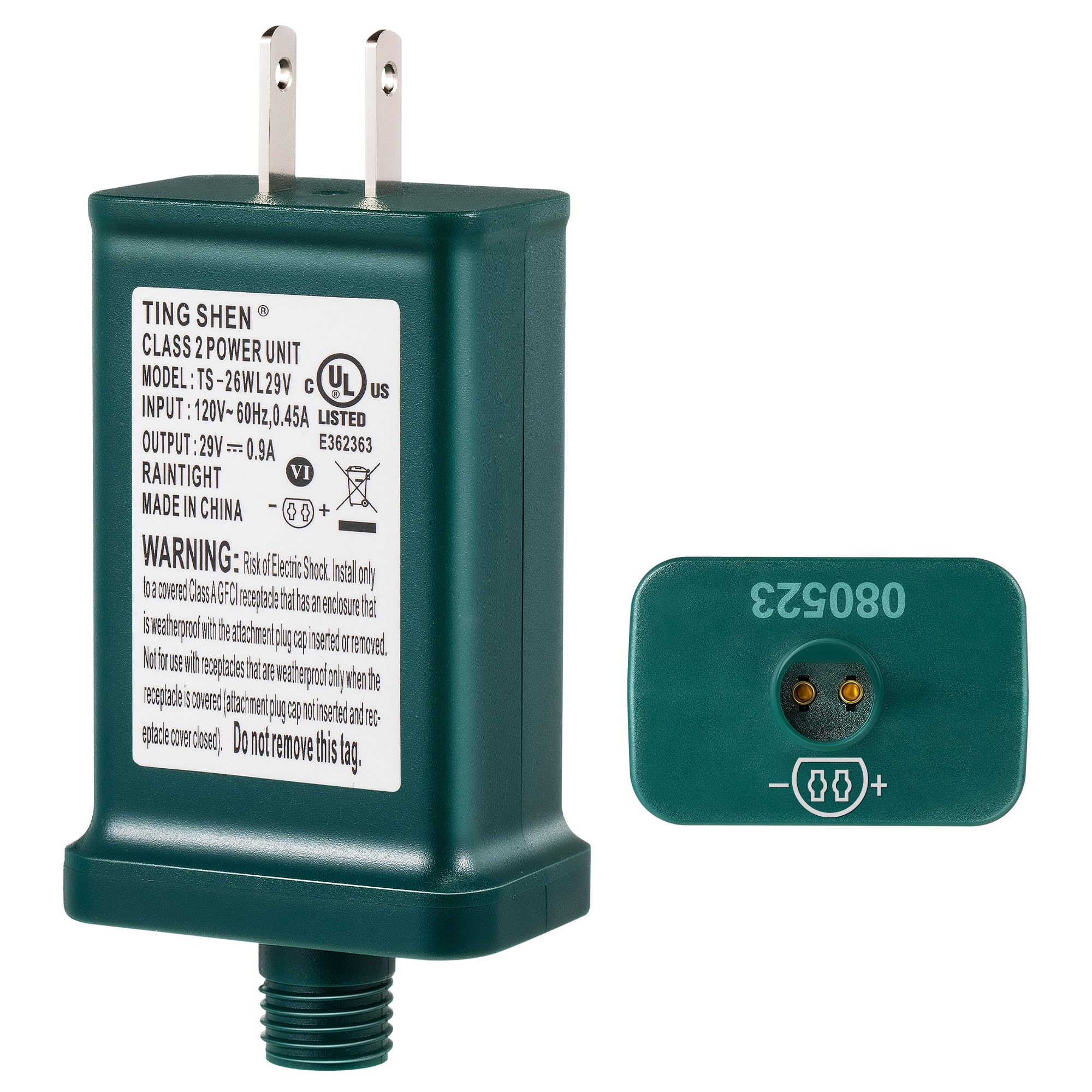 Enhon 29V LED Power Supply, UL Certified, Class 2 Transformer, Green, Model TS-26WL29V