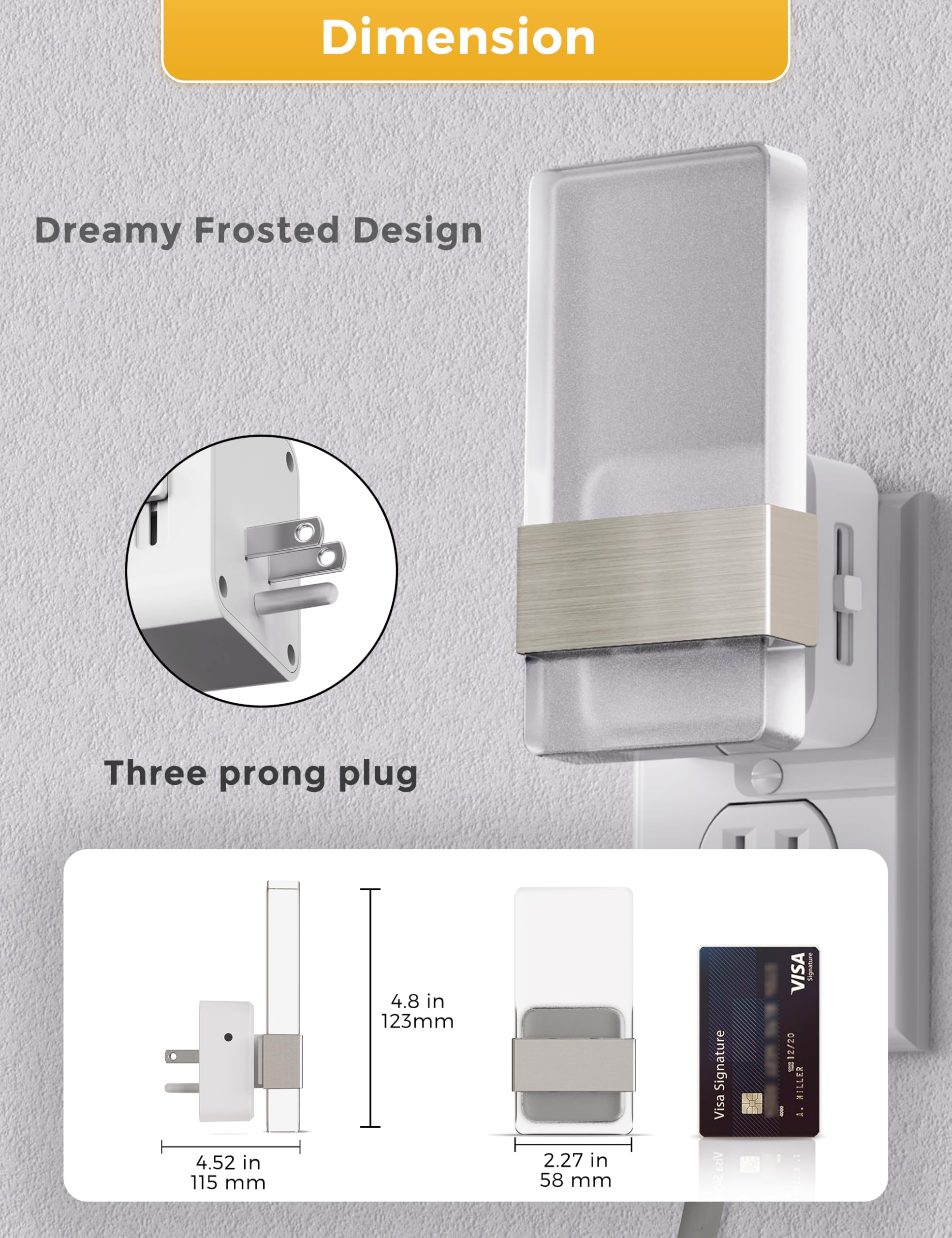 L Lohas Led Night Light  Amber Night Lights Plug Into Wall  Dusk-To-Dawn Sensor Decorative Night Light  0-100Lm Dimmable Nightlights  Wall Sconce-Style Acrylic Nitelight For Bathroom  Hallway Gift