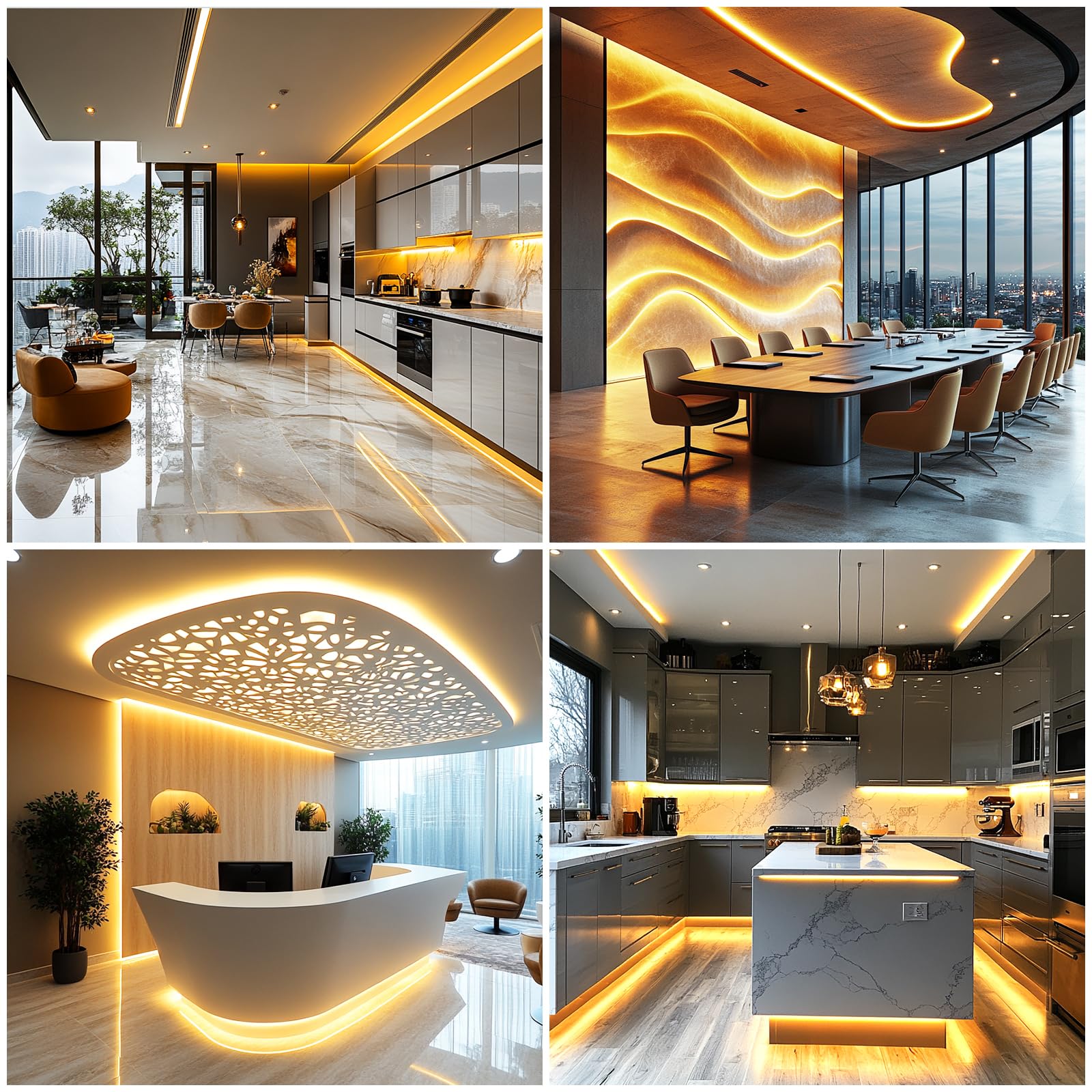 Led Strip Lights 24V Cob Led Warm 3000K Super Bright Led Strip 16.4Ft 5M Dotless High Density Cuttable Flexible For Home Diy Cob Led Commercial Lighting Projects (Power Supply & Dimmer Not Included)