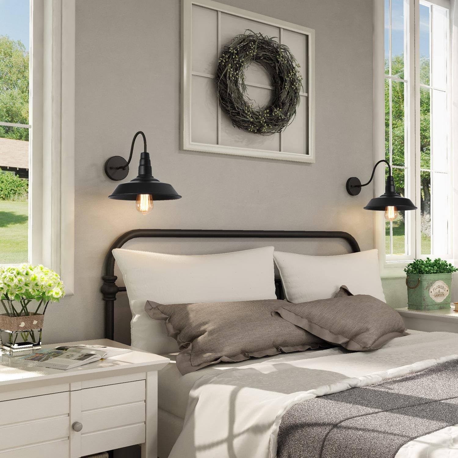 Lnc Black Gooseneck Wall Sconces Barn Warehouse Farmhouse Sconces Wall Lighting