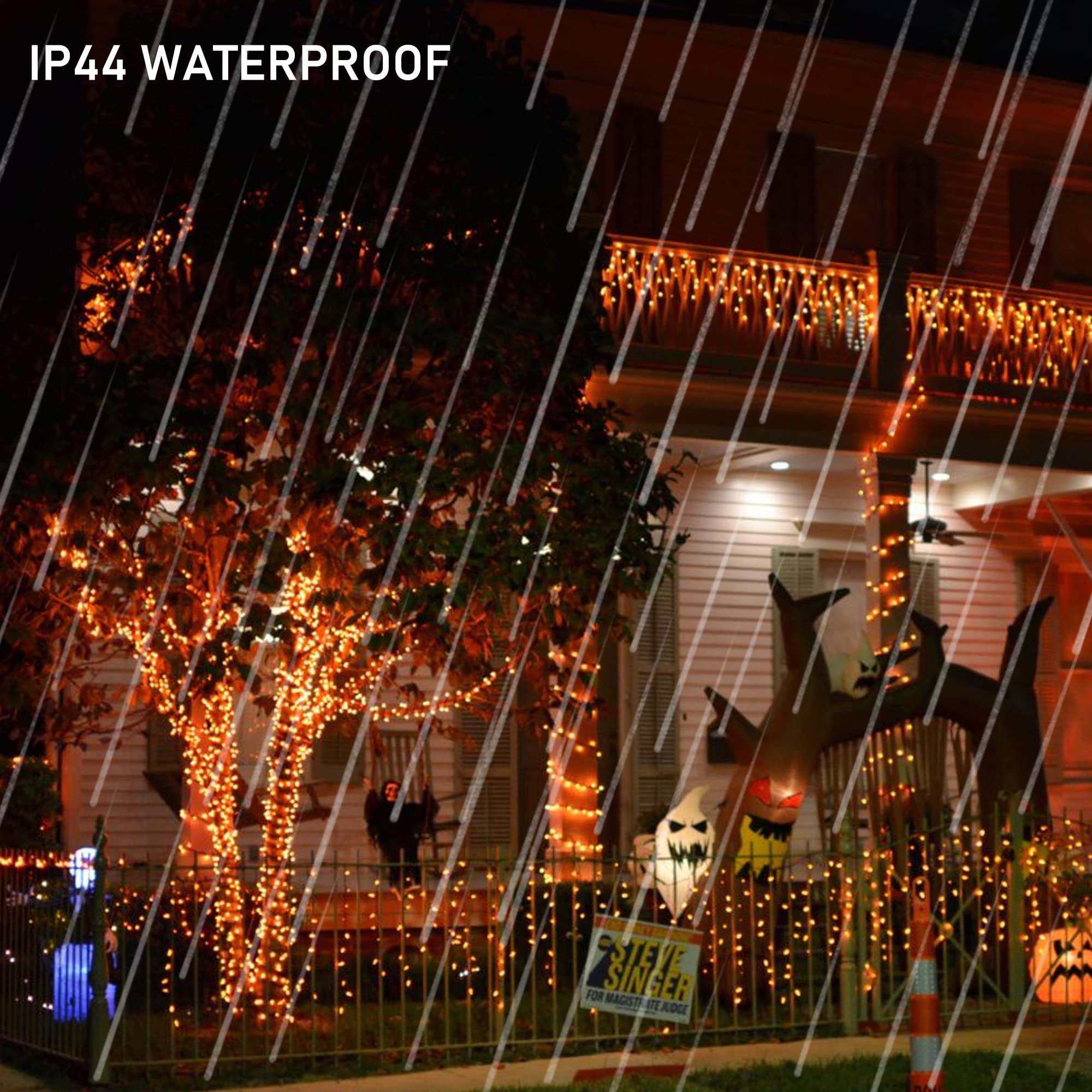 Dazzle Bright Fairy String Lights 20FT 60 LED Copper Wire Battery Operated Waterproof Orange - Halloween Indoor Outdoor Decor