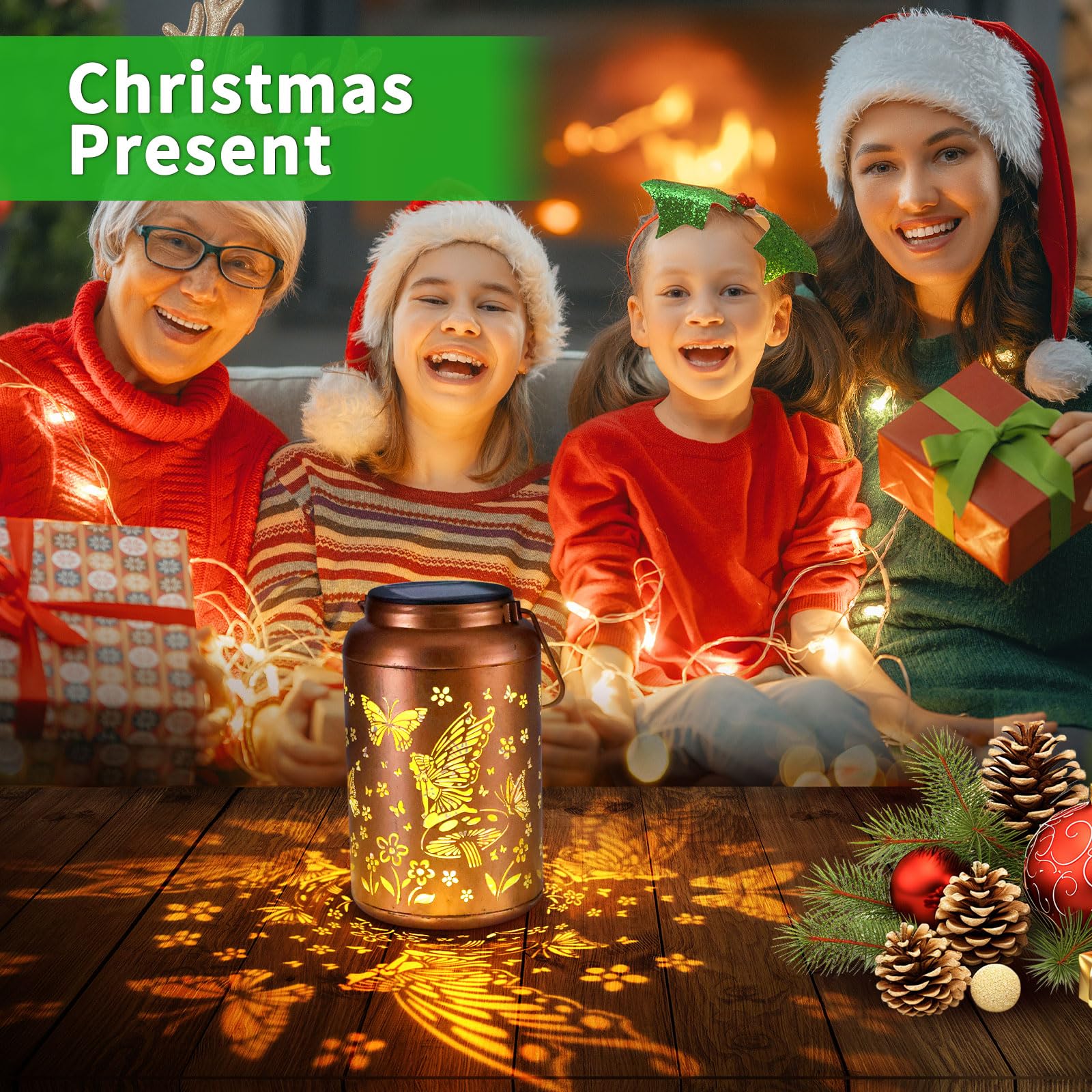 Fairy Solar Lanterns Outdoor Waterproof Hanging Butterfly Lights Hollow Out Metal Lantern Decorative Garden Graceful Light Chris