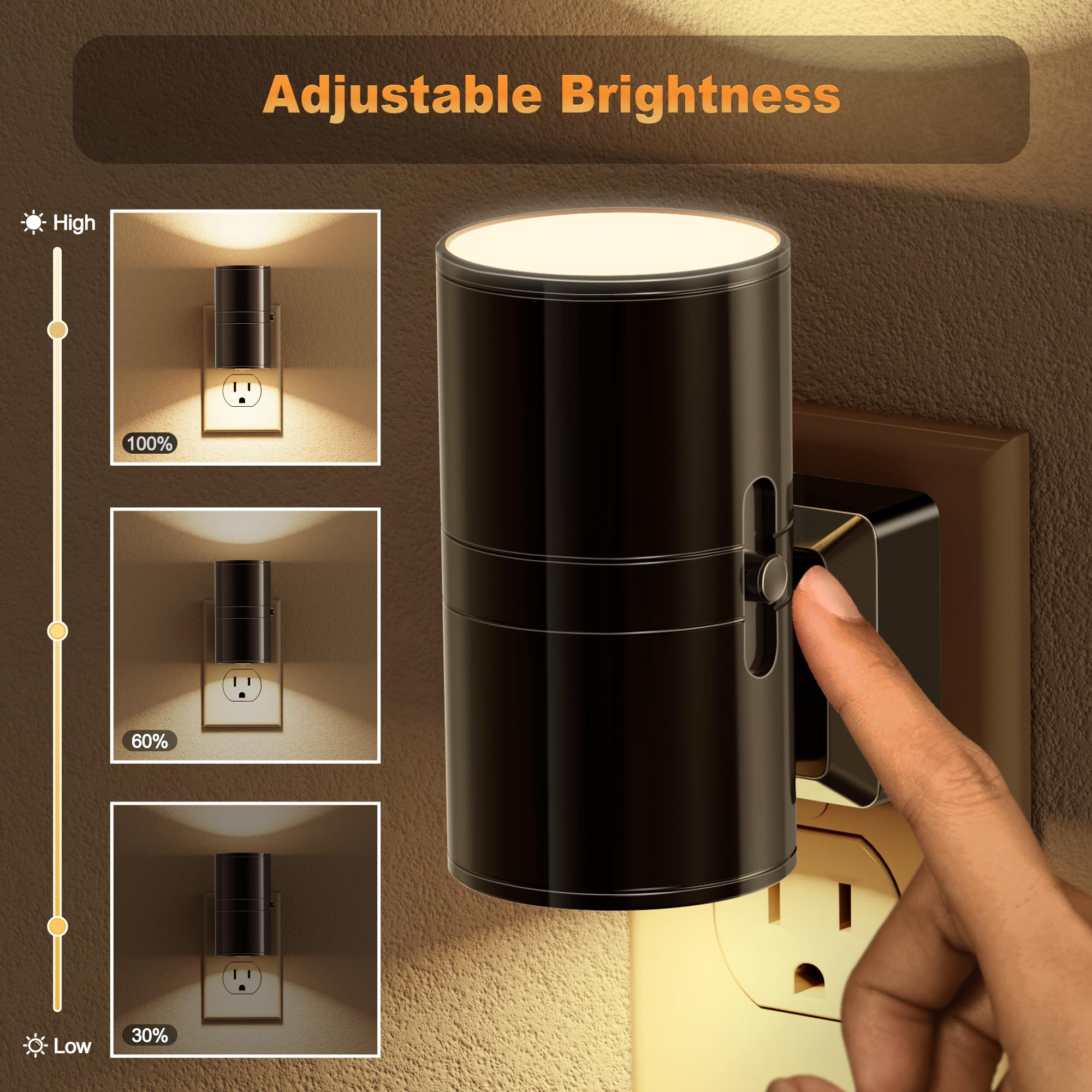 Jandcase Night Light, Led Night Lights Plug Into Wall, 2 Pack Automatic Nightlight With Light Sensor, 3000K Soft White 0-100Lm D