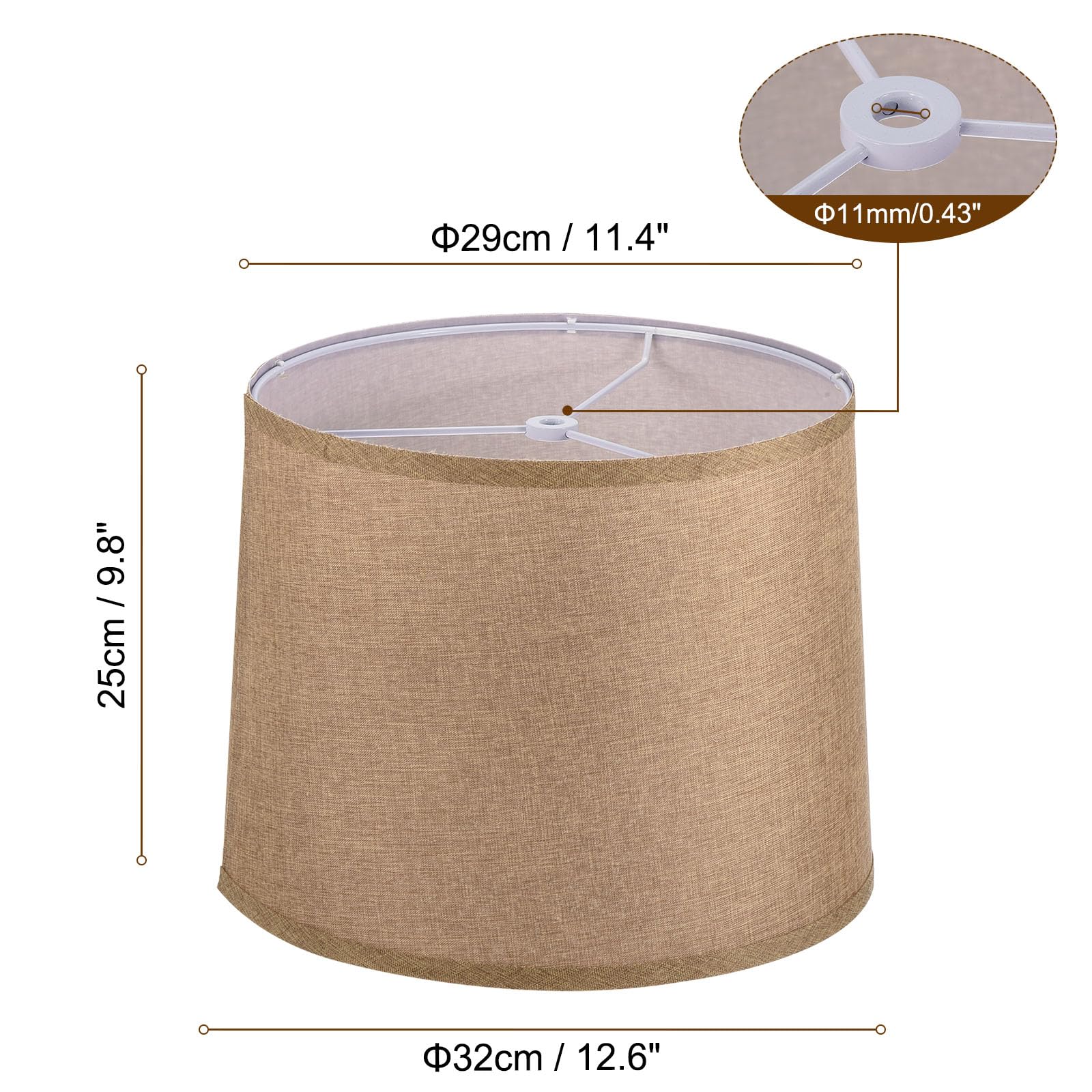 PATIKIL Lamp shades for Table Lamps 11.4 Top x 12.6 Bottom x 9.8 High Drum Lamp shades for Floor Lamps Medium Linen Lampshade Ea