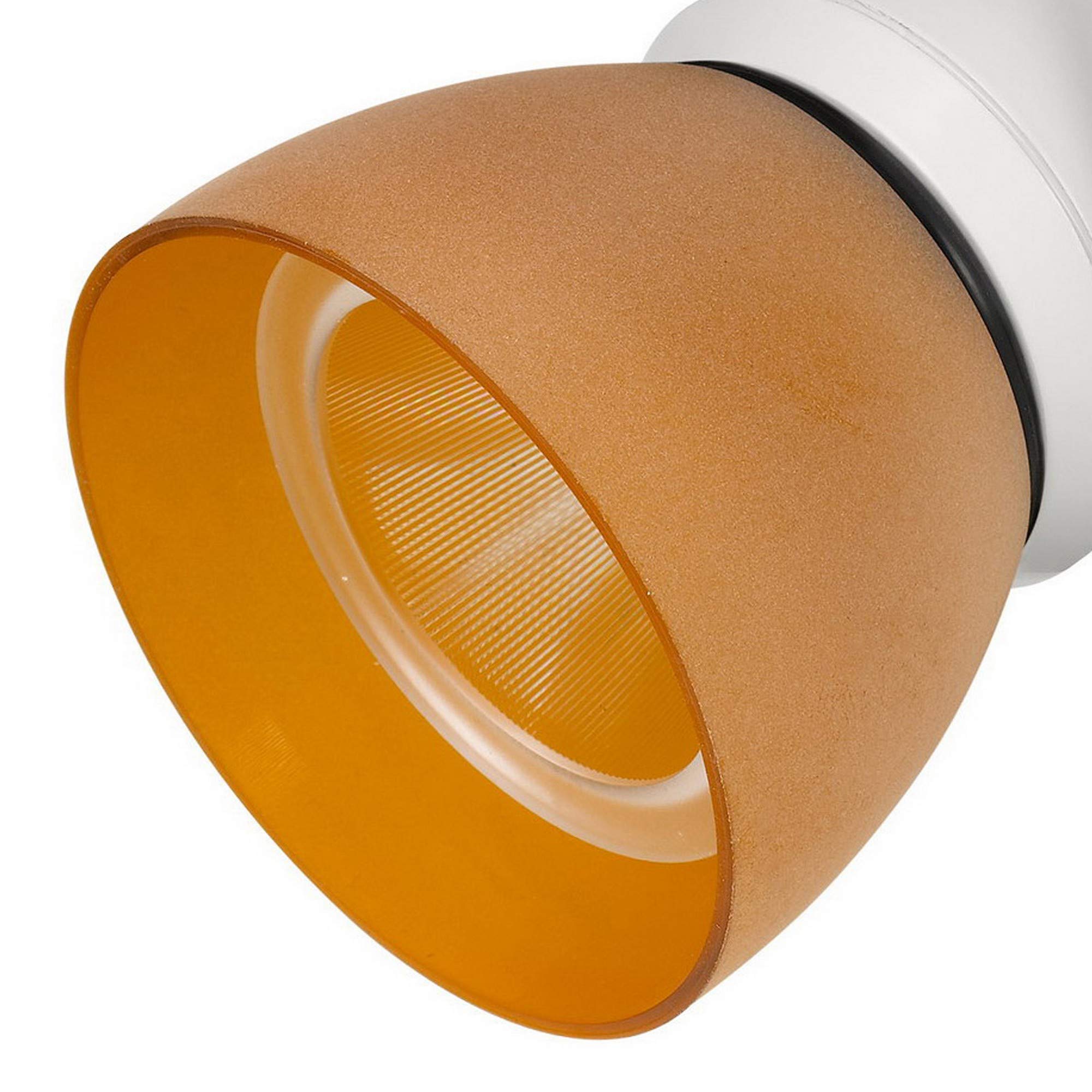 Benzara 10W Integrated LED Track Fixture, Metal, Orange and White, Model BM220626