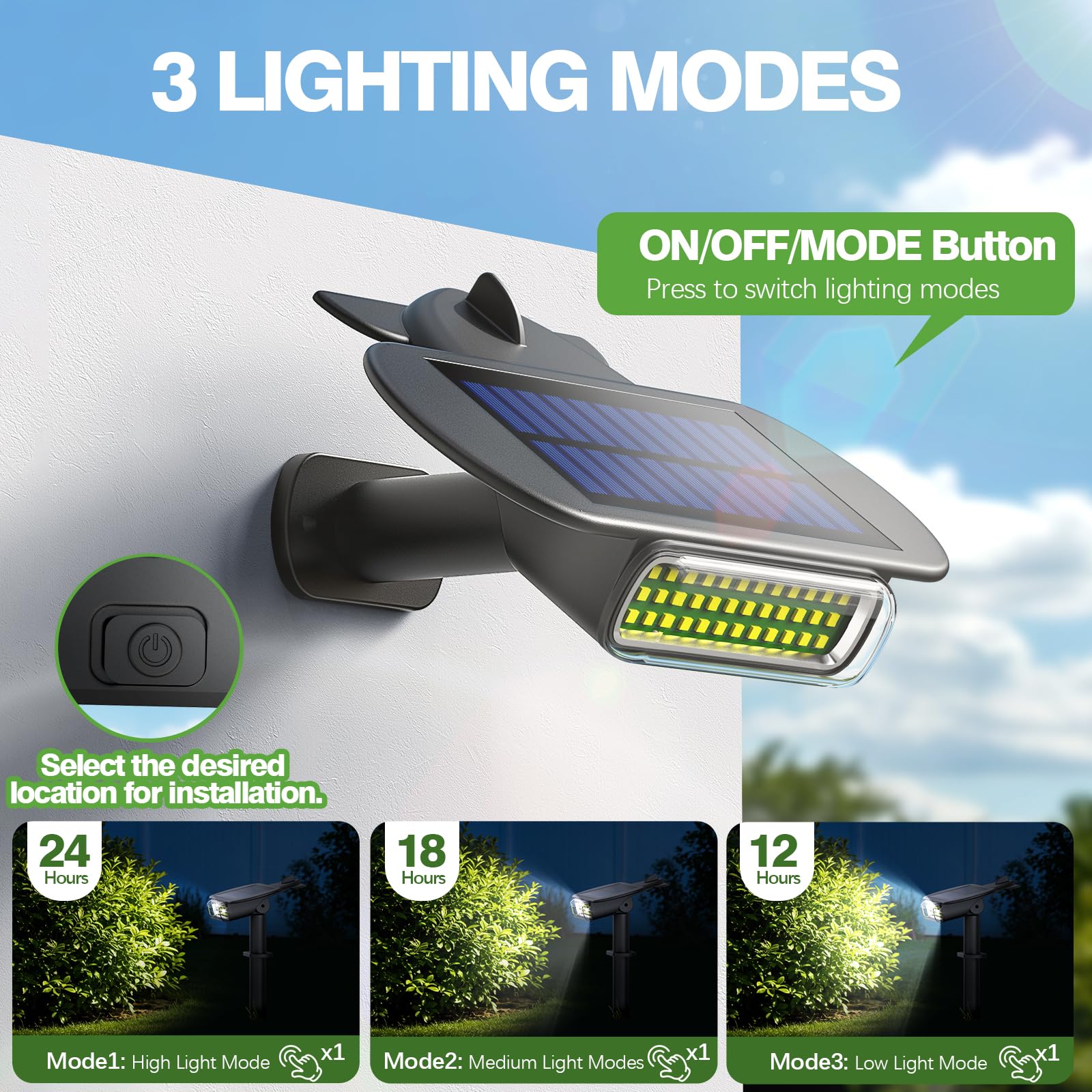 Latband 2025 Upgraded Solar Lights Outdoor Waterproof Ip68  36 Leds 3 Lighting Modes Solar Spot Lights Outdoor Yard Garden Landscape Pathway With Auto On/Off For Driveway Porch 4 Pack (Cool White)