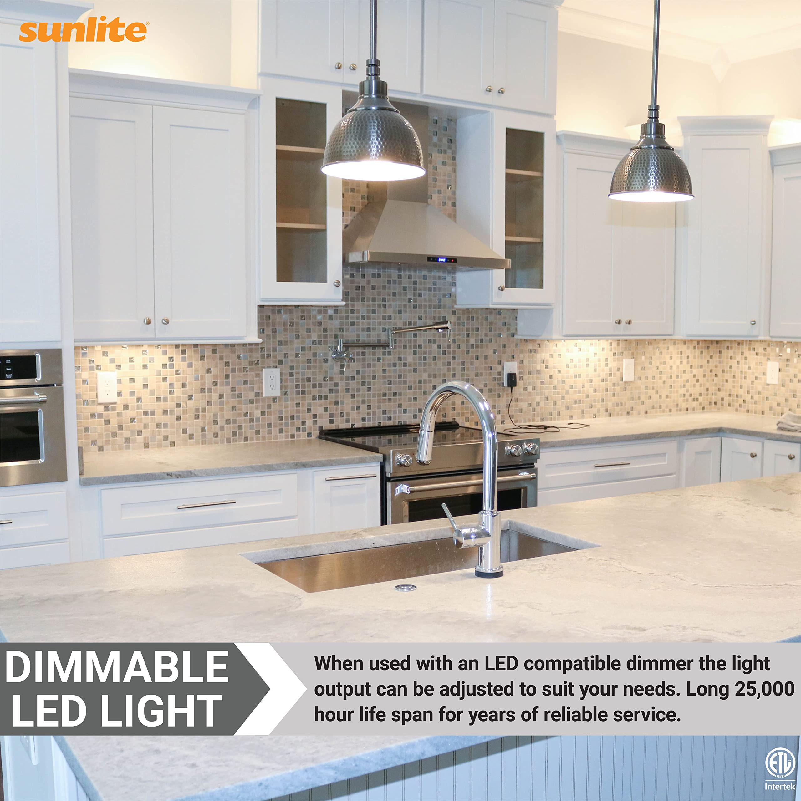 Sunlite LED PAR16 Short Neck Spotlight Bulb, 7W (60W Halogen Replacement), 550 Lumens, Dimmable, 3000K Warm White, 6 Count