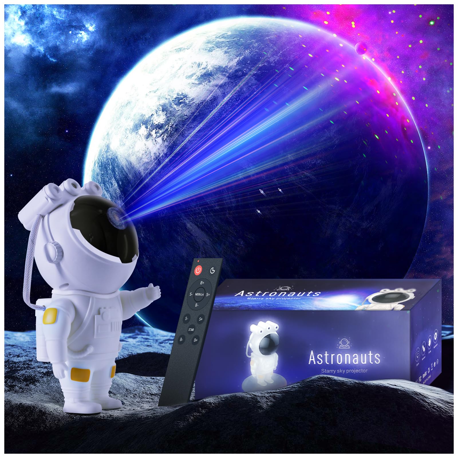 Astronaut Projector, Space Projector for Bedroom Star Night Light, Galaxy Lights for Bedroom Aesthetic, Space Buddy Room Decor A