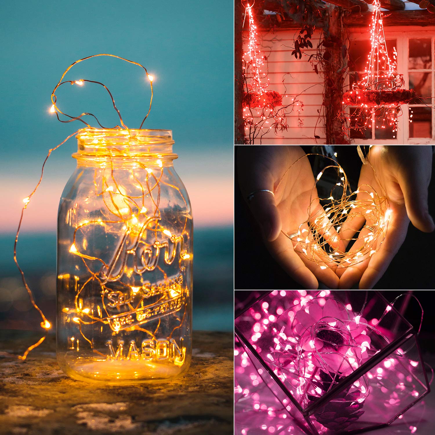 Brightown 12 Pack Pastel LED Fairy Lights, Waterproof Silver Wire, 7 Feet, Model HS-001-Pastel, Ideal for Weddings, Parties, and Decor