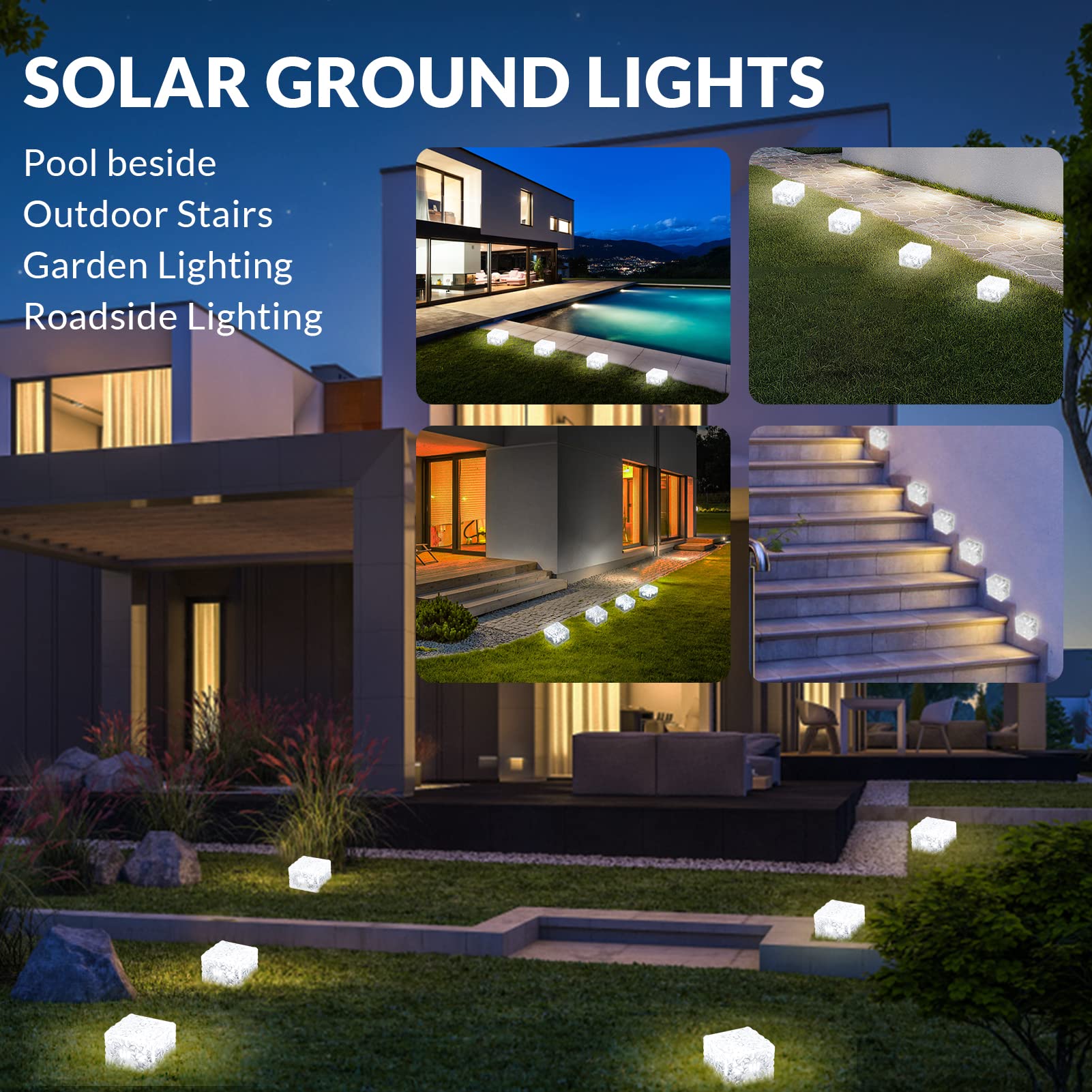 Xingtong Solar Brick Lights, Outdoor Solar Lights, Outdoor Waterproof Patio Brick Lights, 2.8 * 2.8In Garden Decor For Outside 4