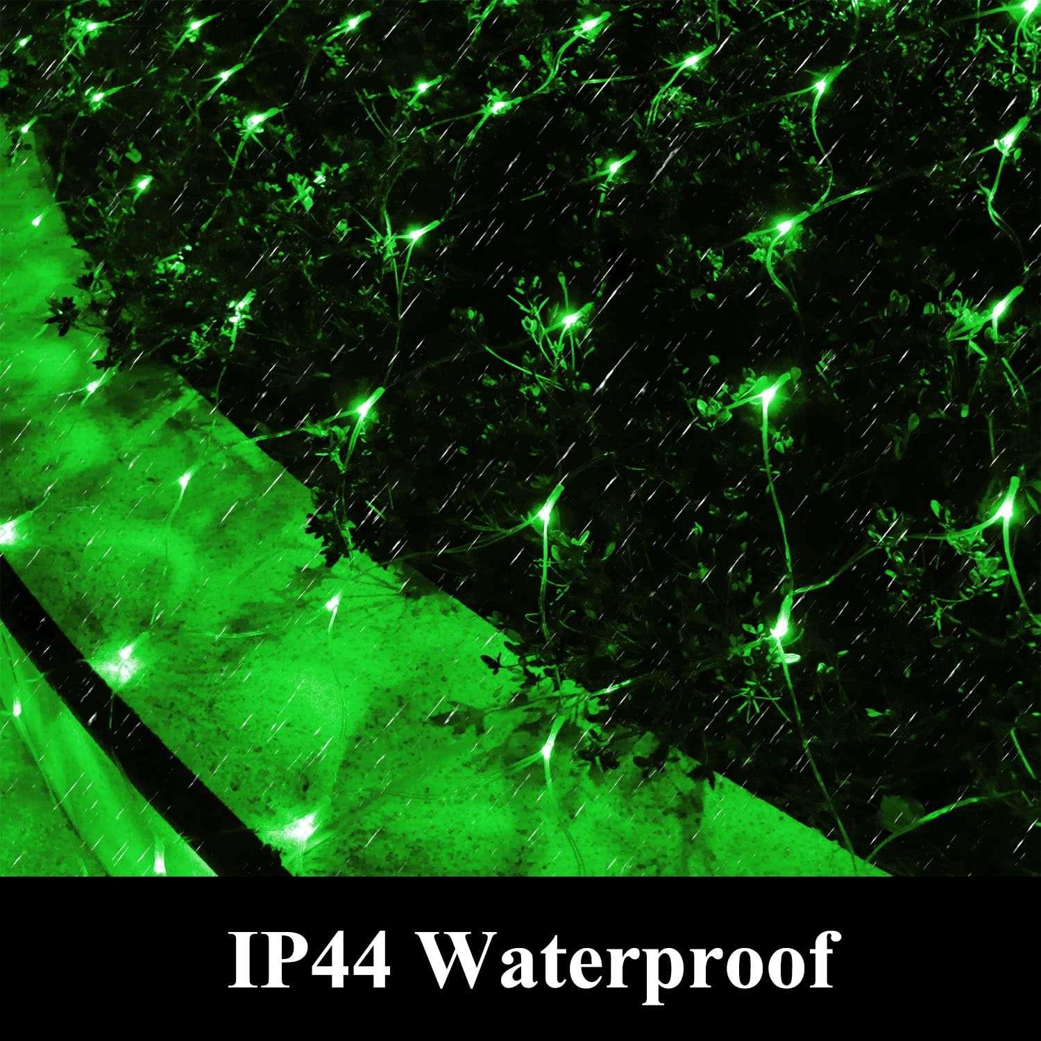 Vicila Net Light Outdoor Mesh Christmas Decorations  100Led String Light Plug In Connectable Tree Warp Hanging 5Ft X 5Ft For Halloween  Shrubs  Lawn  Backyard  Walkway  Bushes  Garden Decor-Green