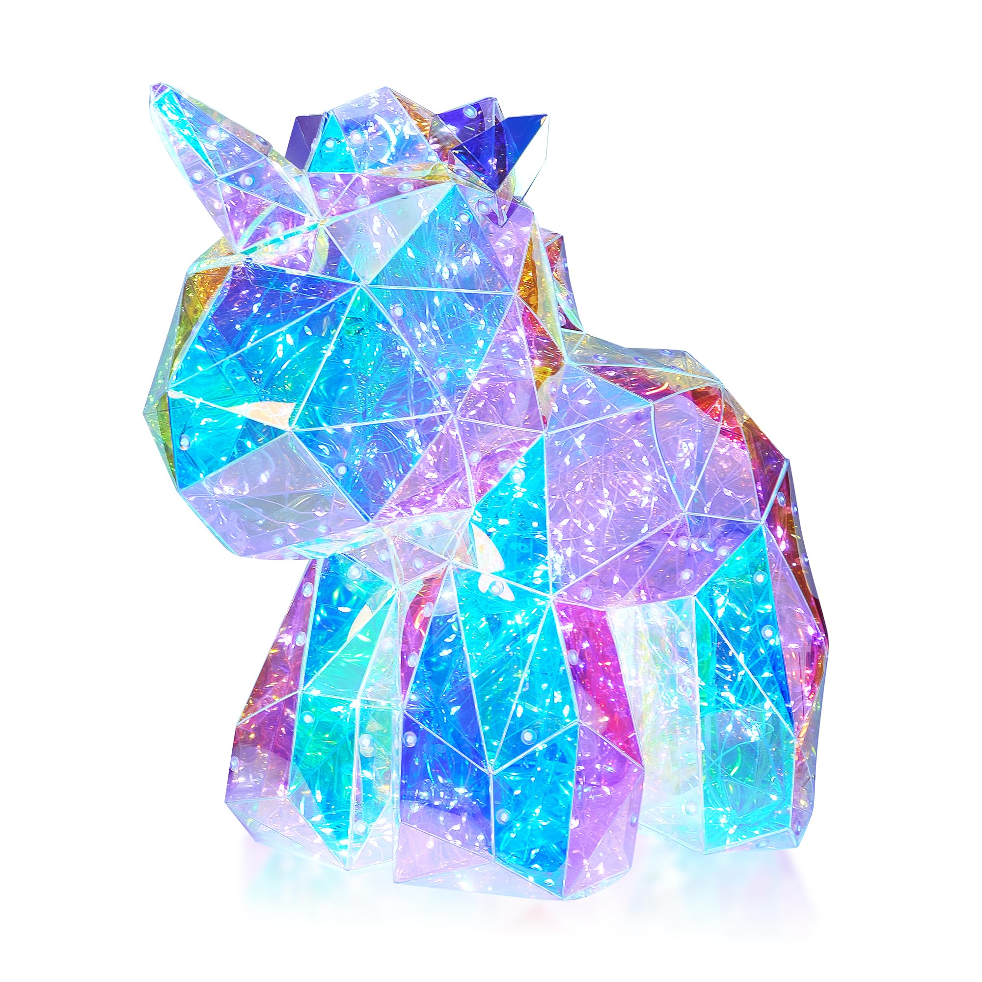 Aladdinas LED Unicorn Night Light, Holographic Iridescent Design, Nursery Decor Display Box with Ribbon (Unicorn, Medium)