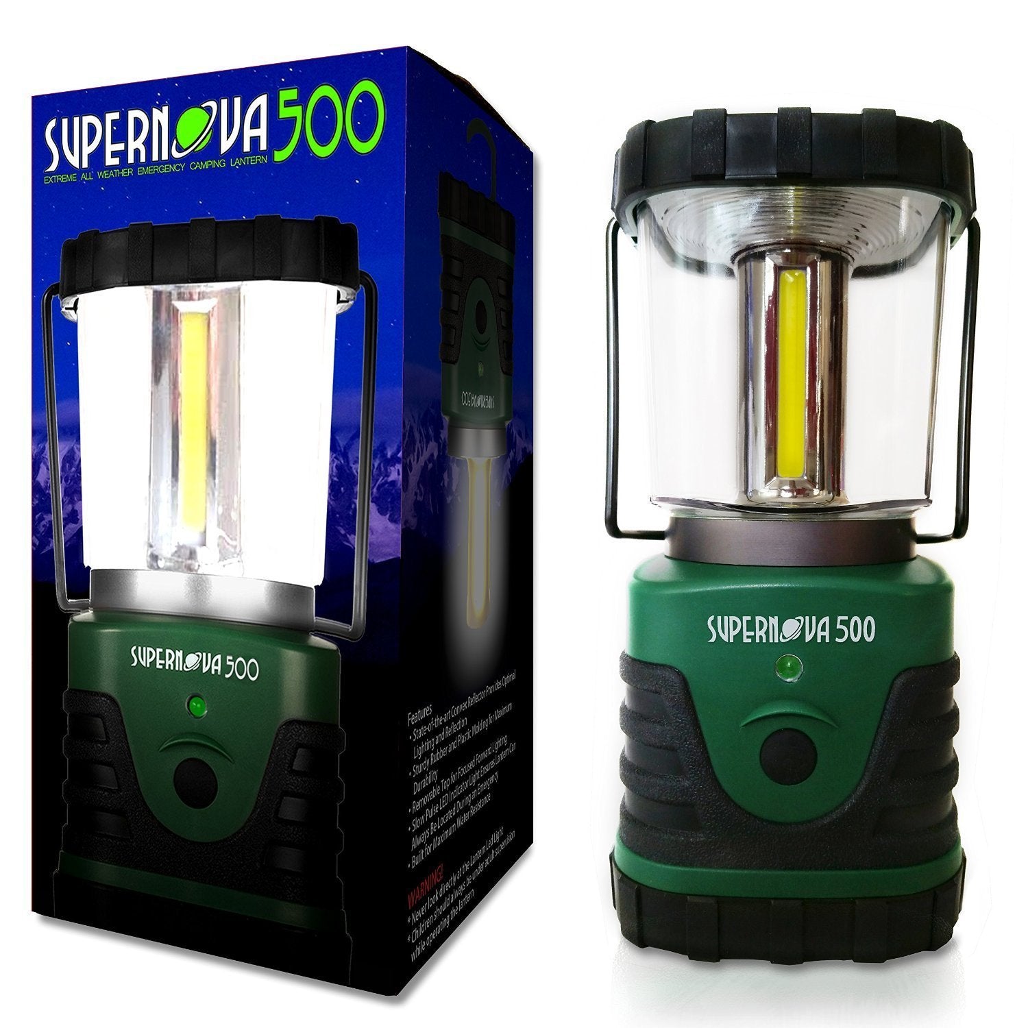 Supernova Battery Powered Lantern, Bright, Long Lasting, Weather-Resistant LED Camping Lantern, Great for Storms, Hurricane Supp