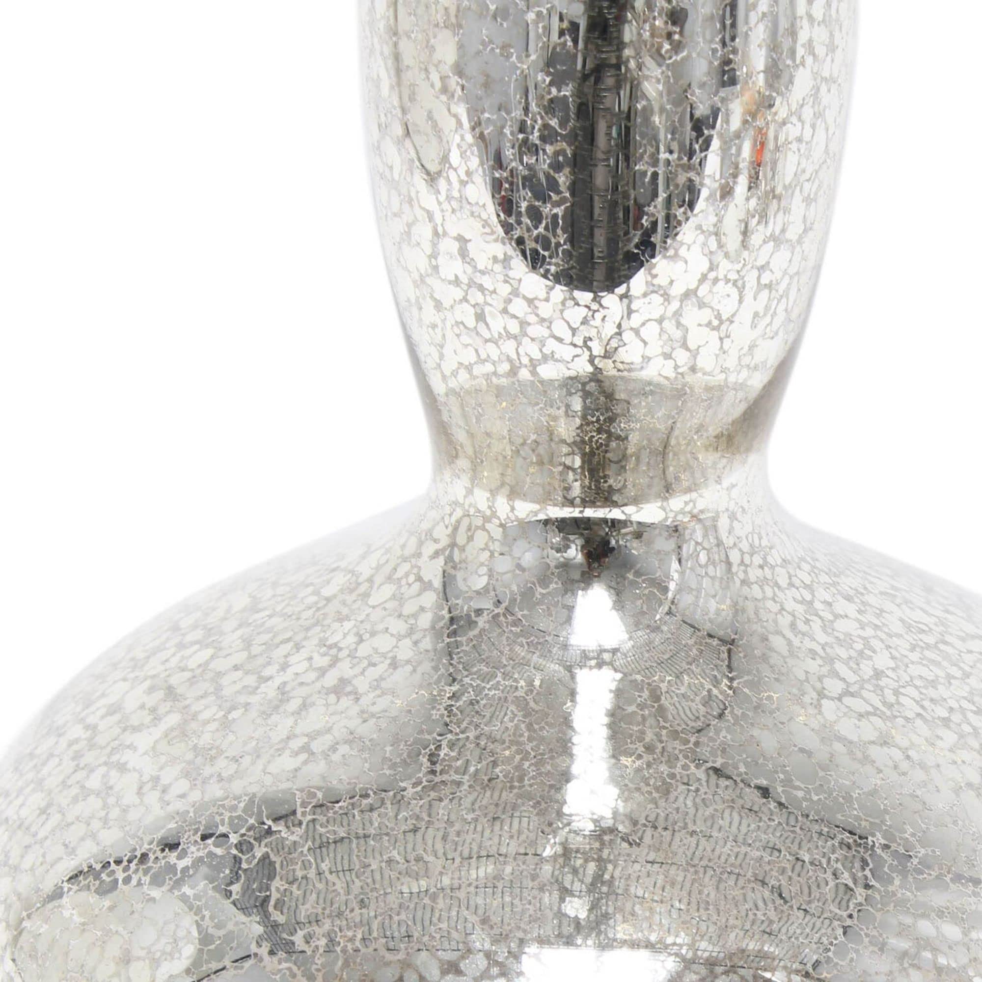 Lalia Home Contemporary Glass Dollop Table Lamp With White Fabric Shade - Mercury