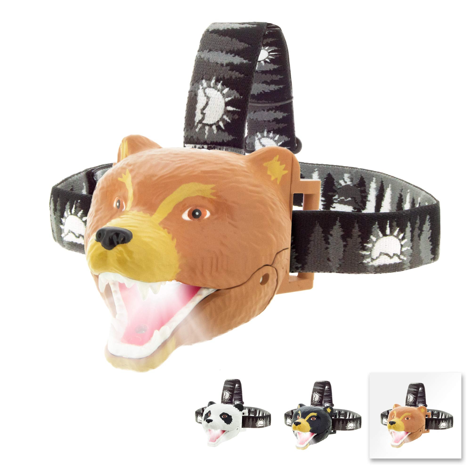 Sun Company Big Discoveries Bear LED Headlamp - Kids Headlamp for Camping, Hiking, Reading - White - Model 660-1
