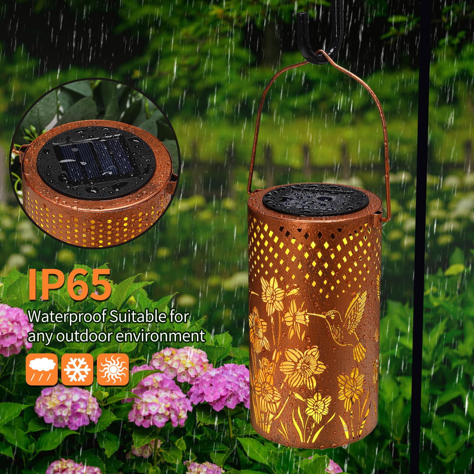 2Pack Hummingbird Solar Light  Birthday Gift For Women  Men  MotherS Day  Thanksgiving  Christmas  New Year Gift. Outdoor Waterproof Lights Hanging Patio Garden Decoration  Outdoor Backyard