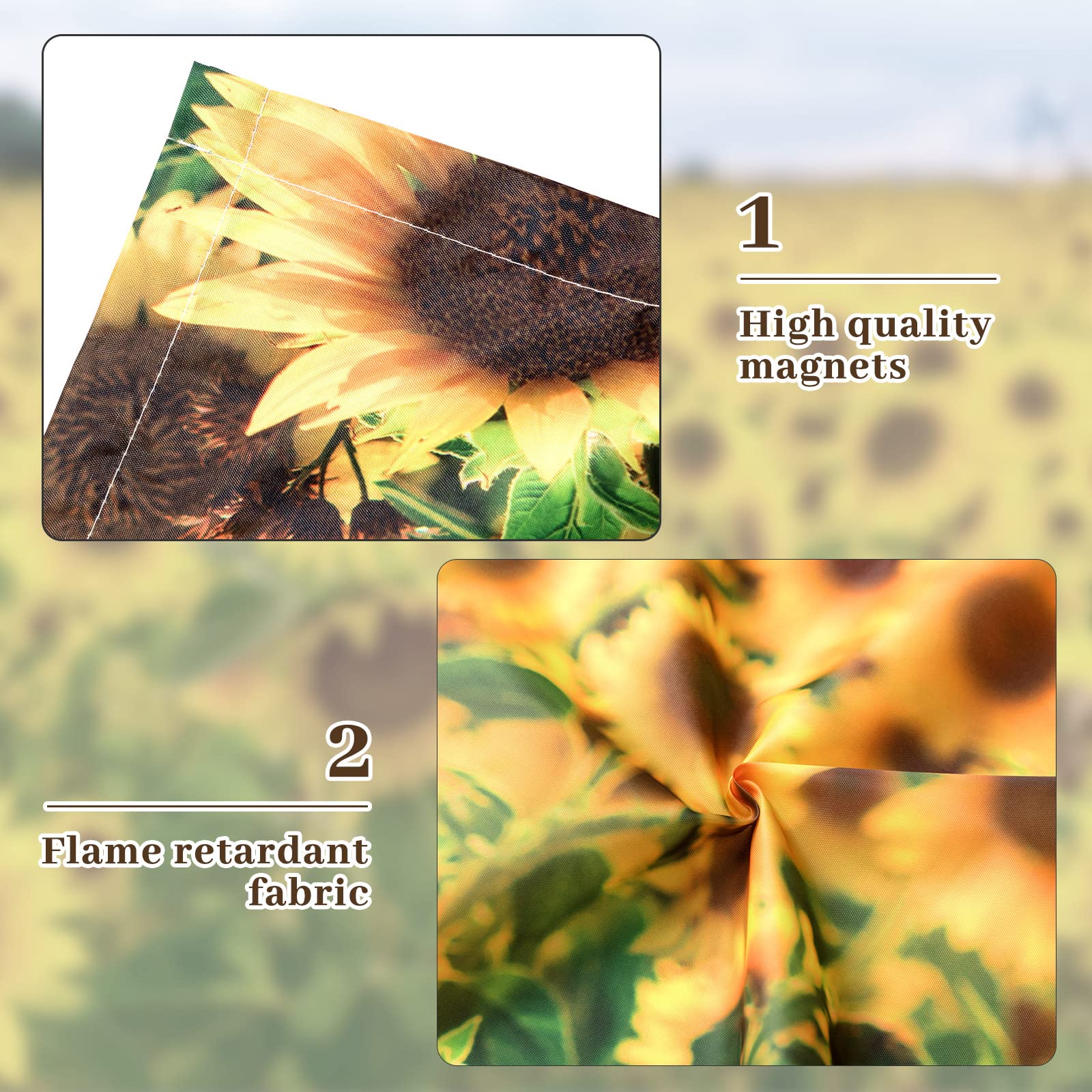Hortsun Fluorescent Light Covers 4 Pack - 4x2 Feet Magnetic Ceiling Shade Filters, Sunflower Color