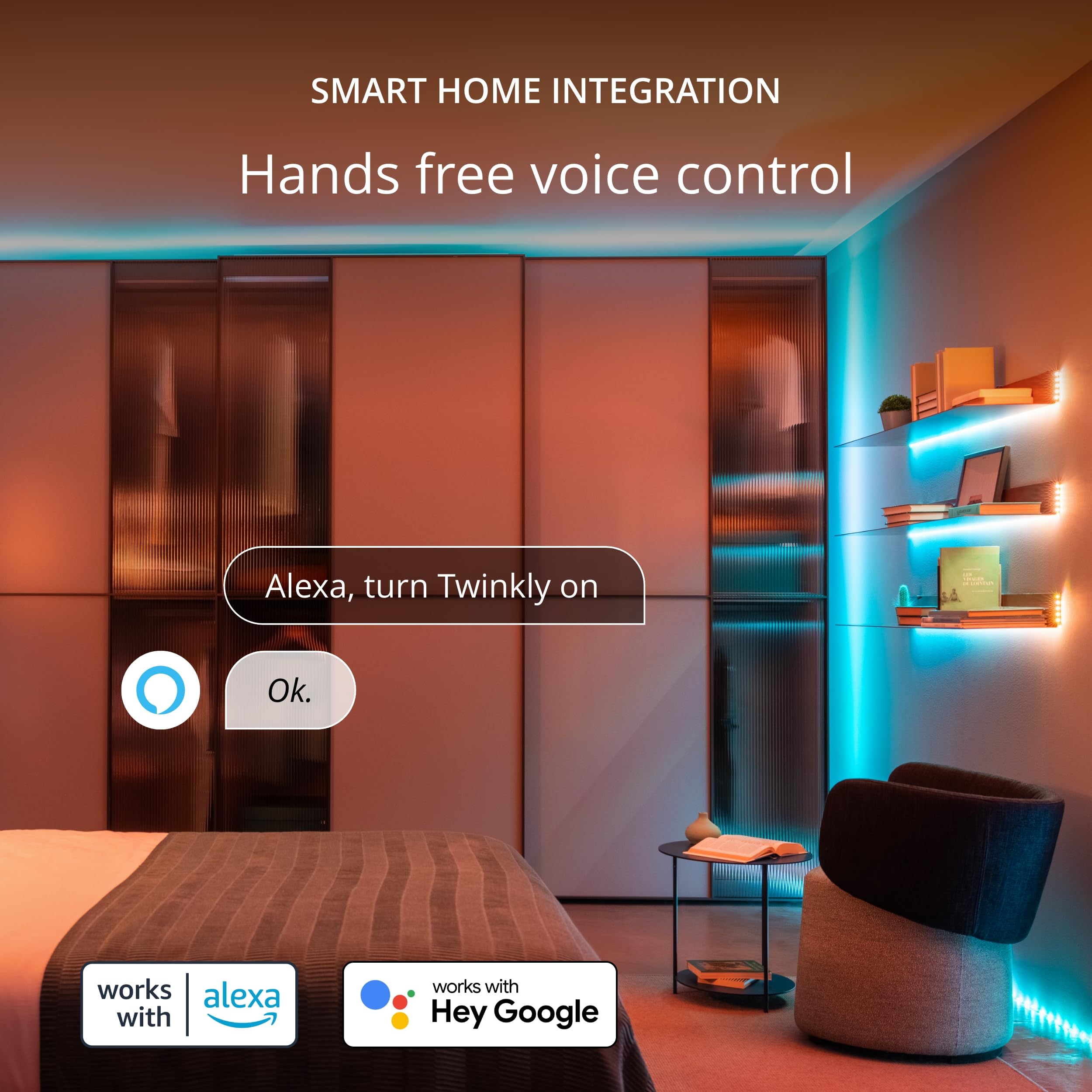 Twinkly Line Starter Kit - App-Controlled 5Ft White Led Light Strip, Rgb, Vinyl, Model Twl100Stw-Wus, Indoor Smart Home Decoration