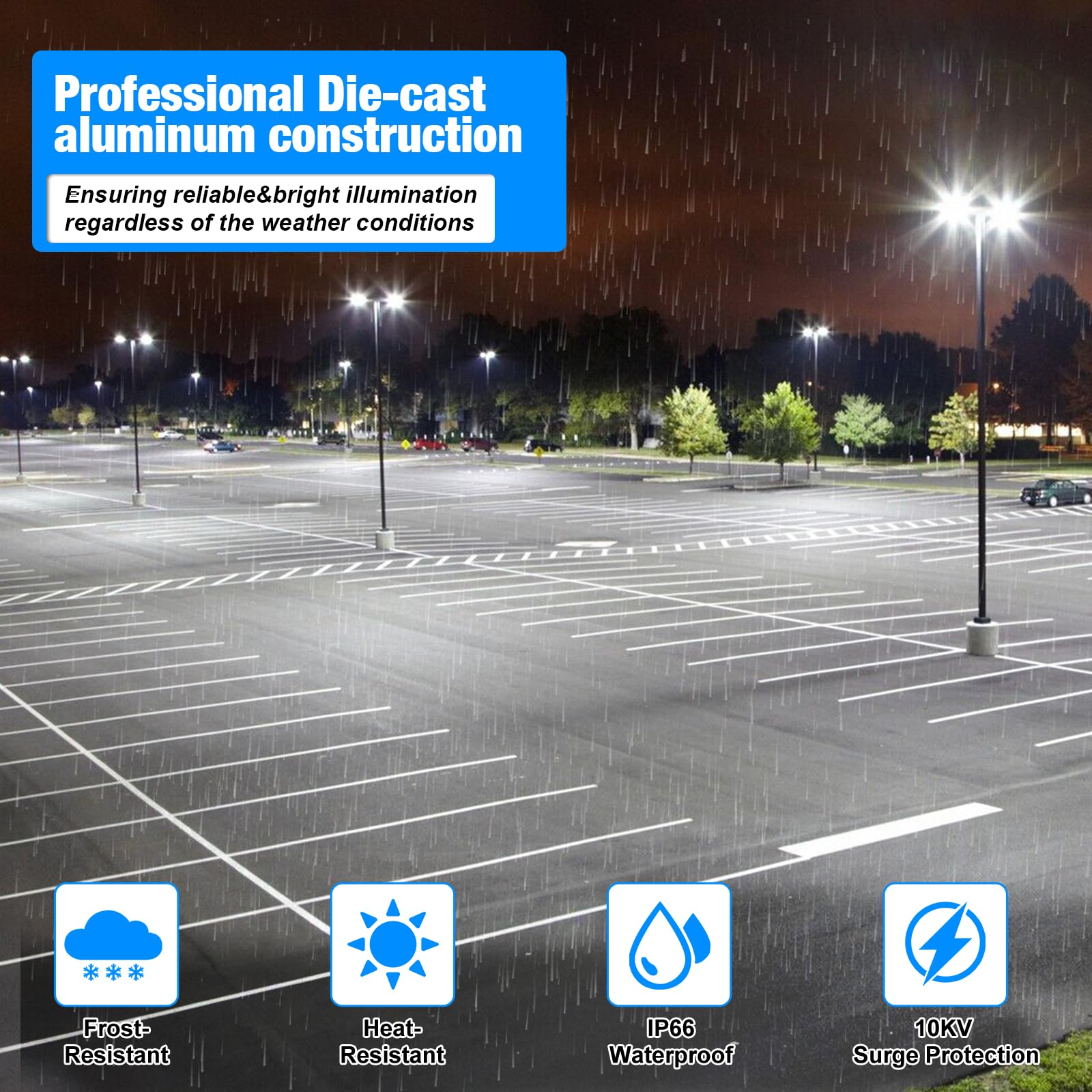 G Gjia Led Parking Lot Light, 150W, 21,000Lm 5000K Shoebox Light With Dusk To Dawn Photocell,Adjustable Arm Mount, Ip66 Waterpro
