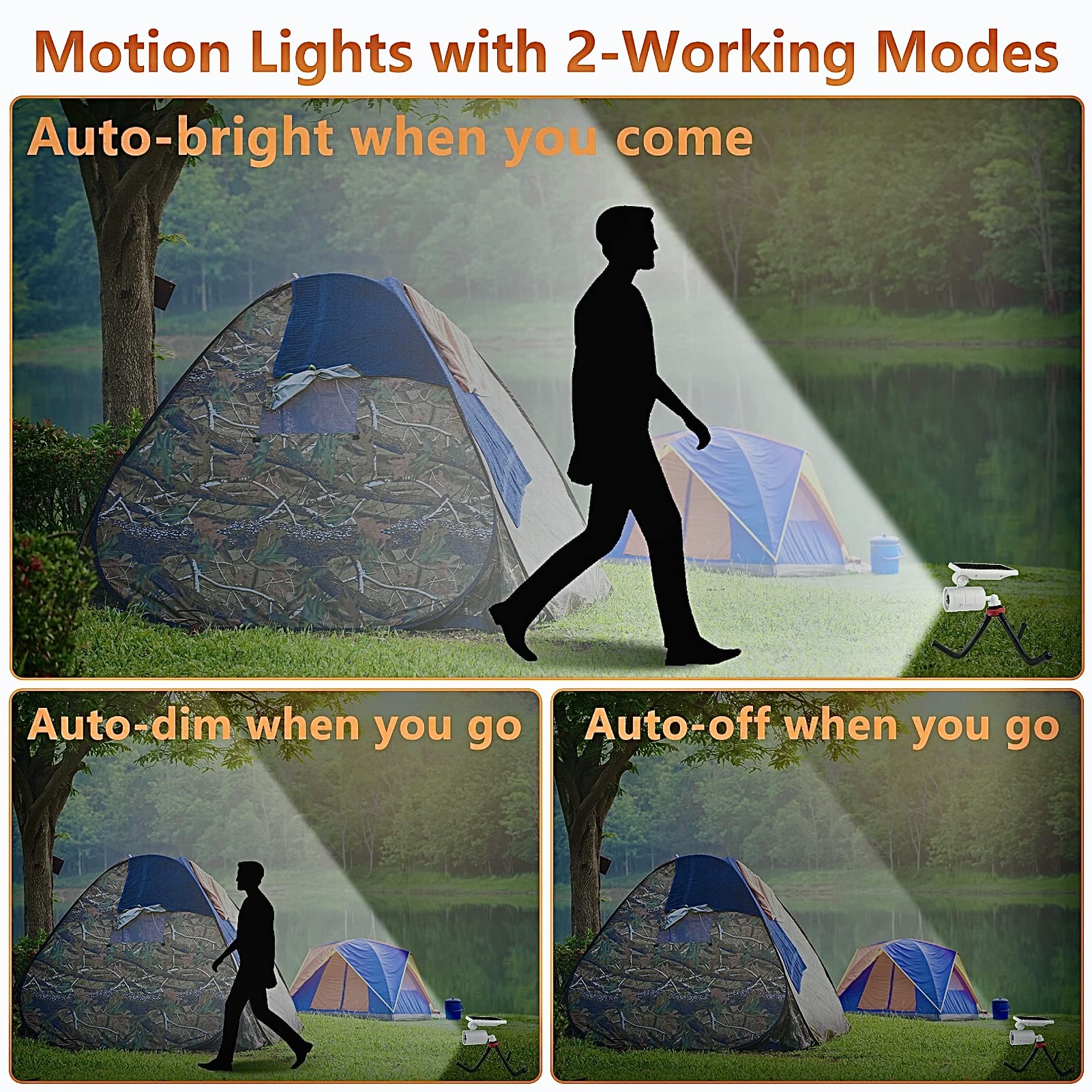 DrawGreen Solar Motion Lights - Outdoor Waterproof, Motion Sensor, 2 Pack, Model BZ-W2, White