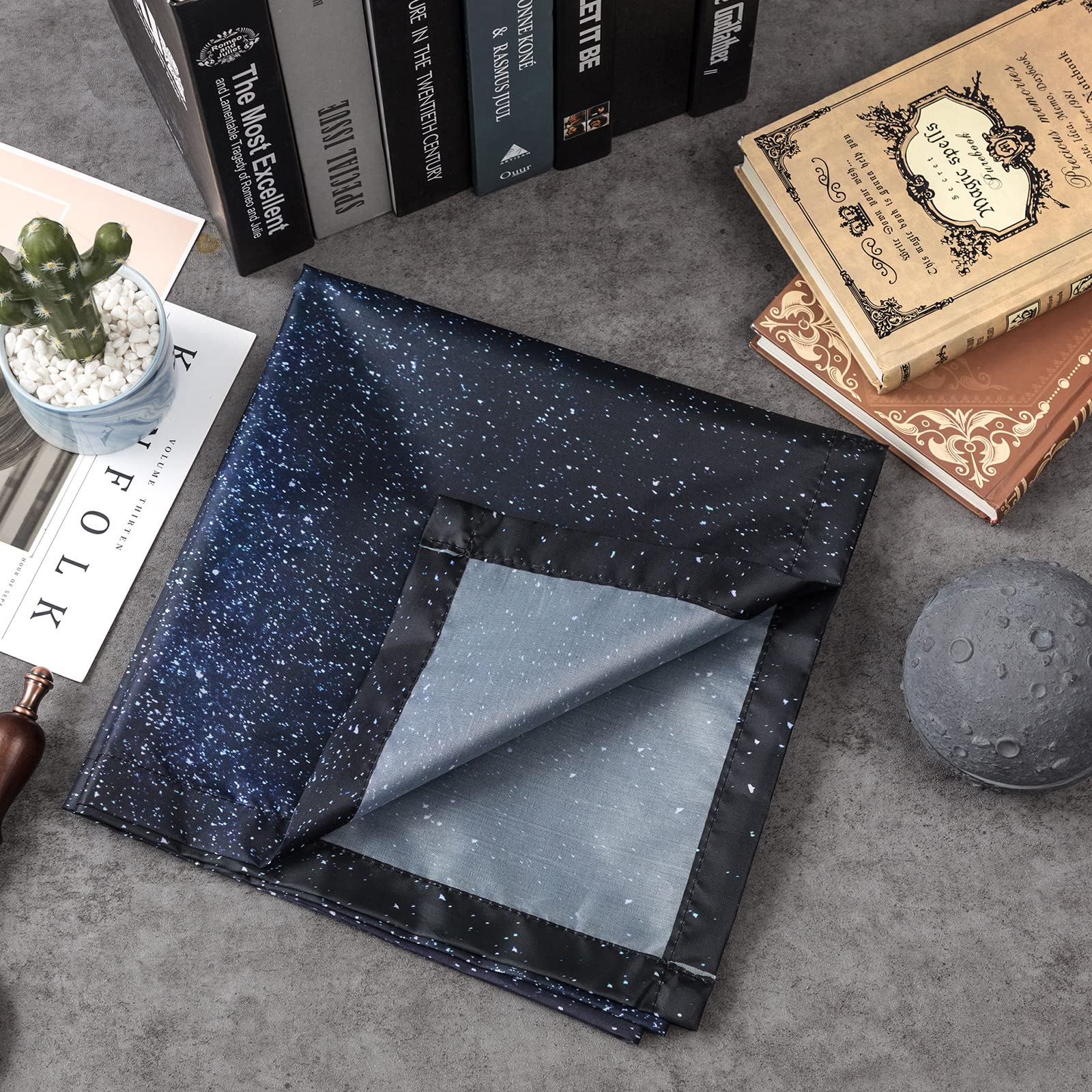 Patelai Fluorescent Light Cover with 10 Magnets, 4 x 2 Feet, Dark Blue with White Spots, for Classroom, Home, Office Decor