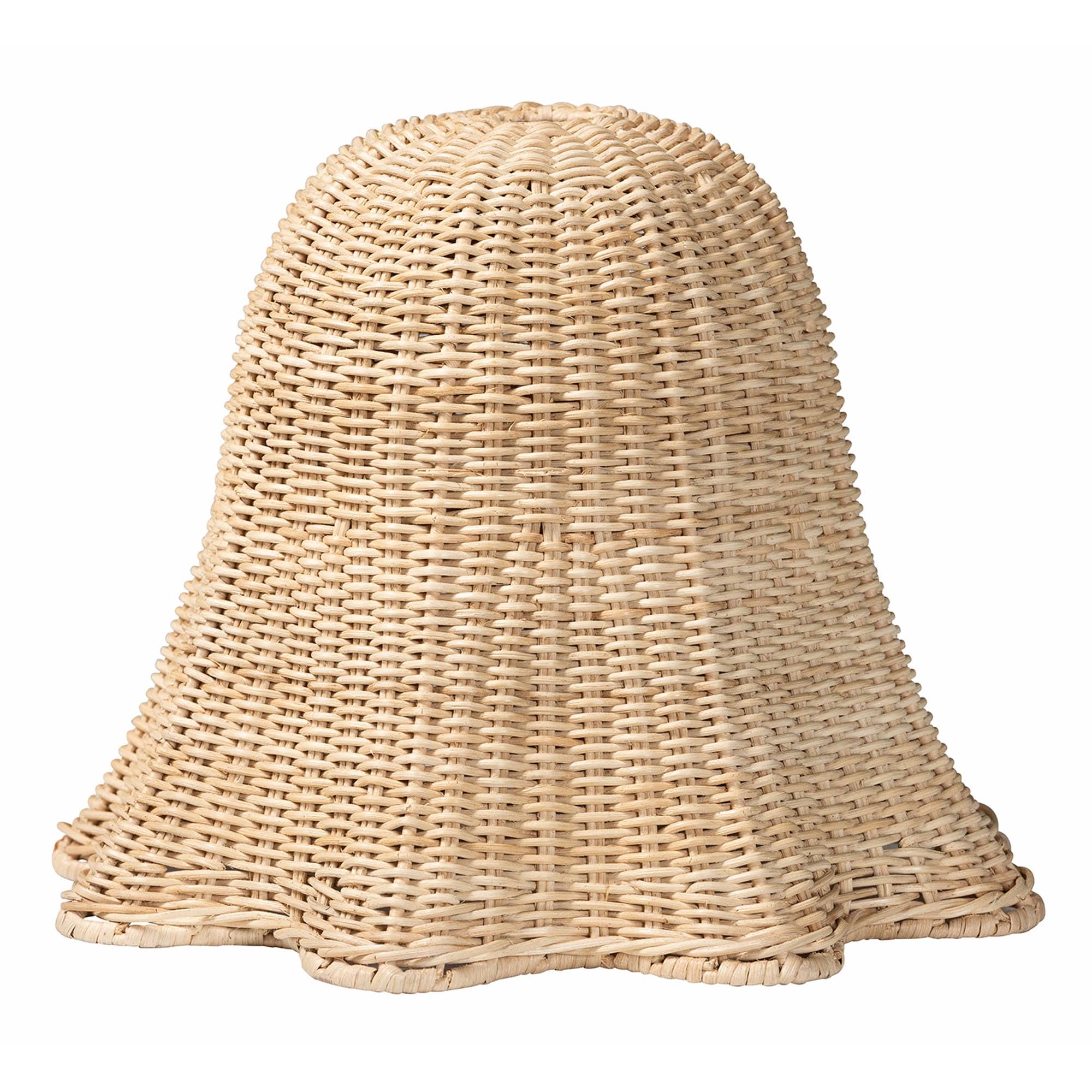 Bali & pari Semira Bohemian Natural Scalloped Rattan Pendant Lampshade