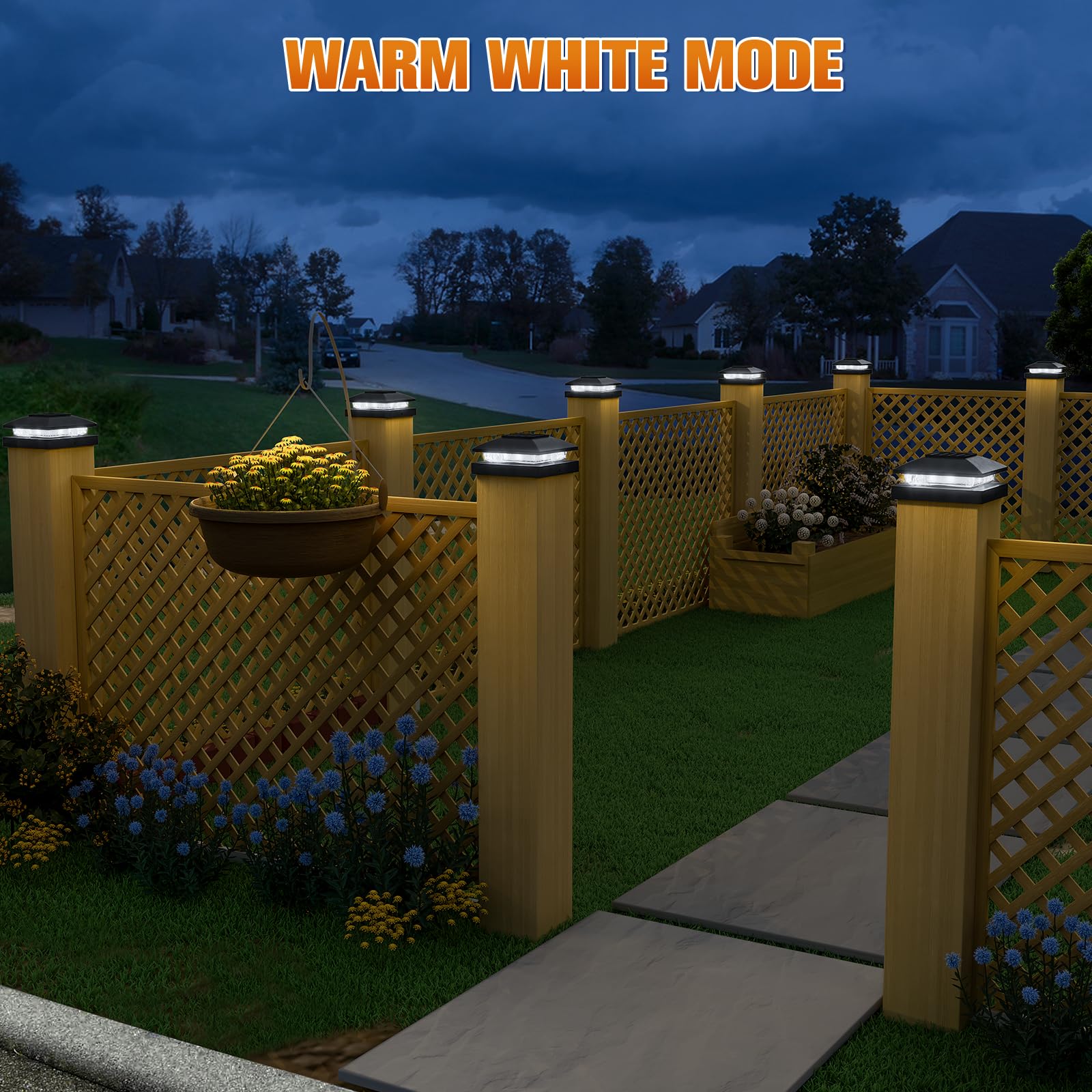 APONUO Solar Post Cap Lights, 8 Pack Black LED, IP64 Waterproof, Easy Install for 4x4 Posts - Deck, Fence, Patio Lighting