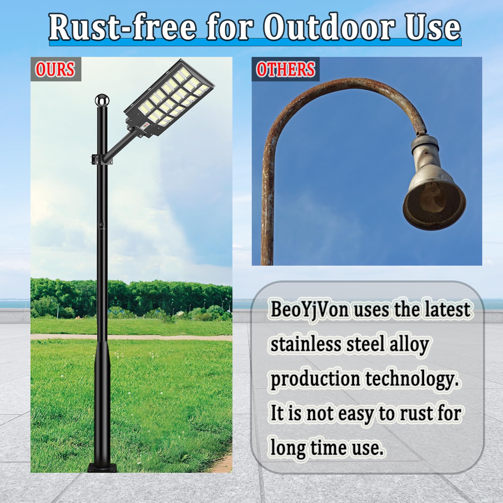 10Ft Tall Street Light Pole - Outdoor Metal Split Heavy Duty Street Lamp Post For Outside Large Solar Street Lights With Mountin