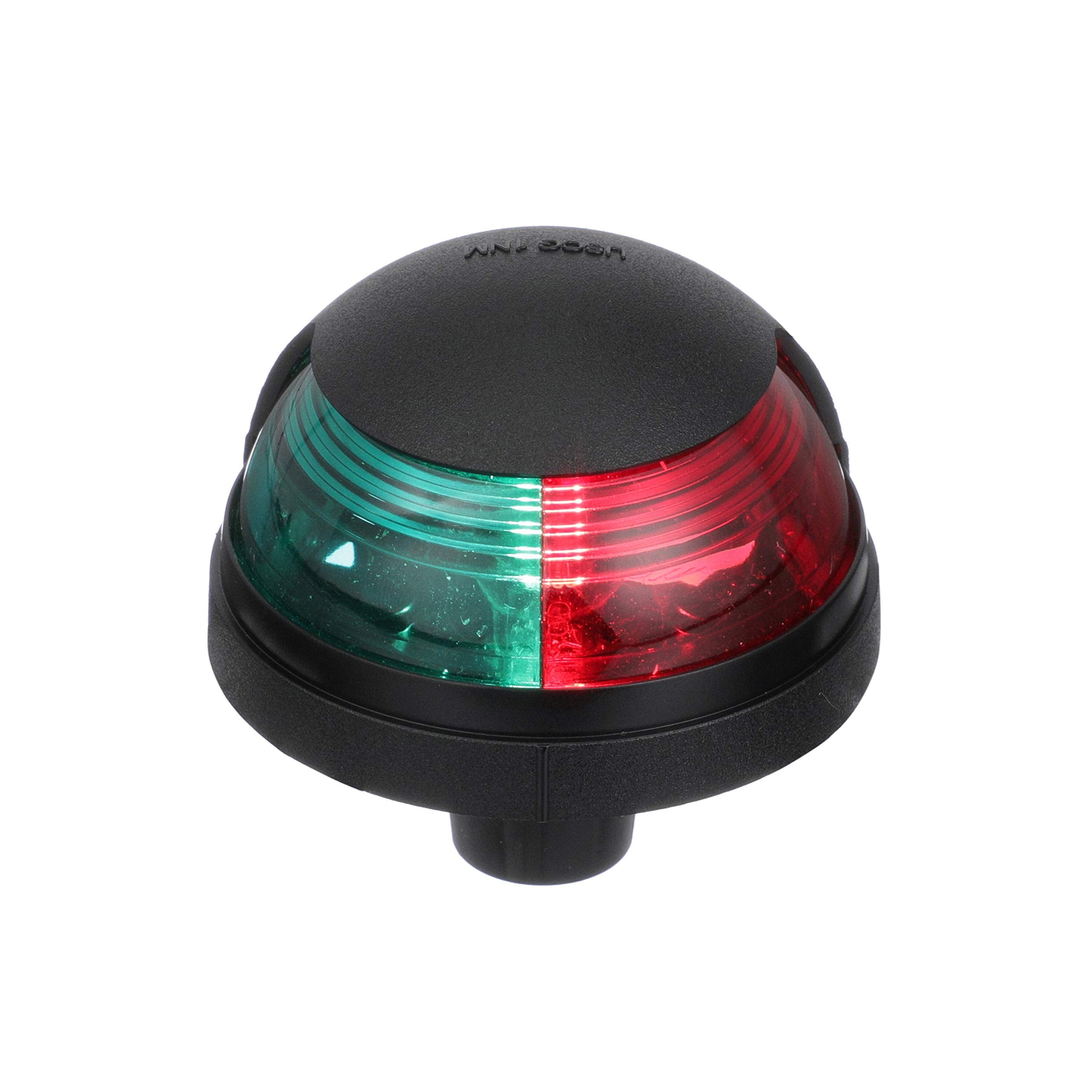 Attwood Bi-Color Combination Sidelights, Deck Mount, 1-Mile Visibility, Black, 7-Inch Hard Wire Lead, Model 5045-7, One Size