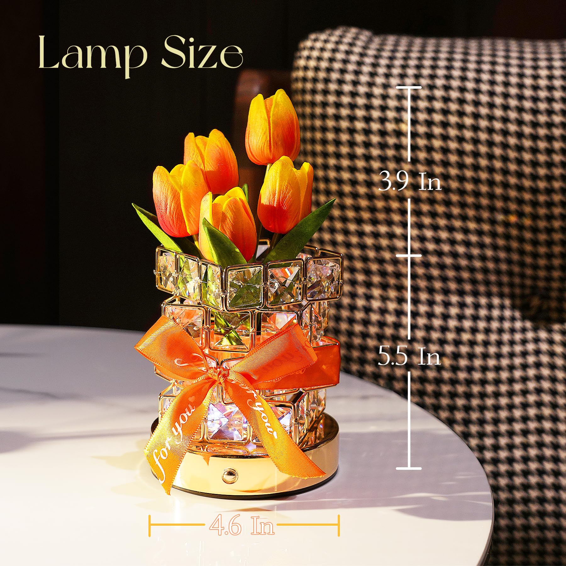 Nuunuy Gifts For Women - Tulip Flower Led Table Lamp  Cordless Touch Night Light  3 Color Dimmable  Birthday Mother? Day Valentine? Christmas Gift For Mom  Wife  Girlfriend