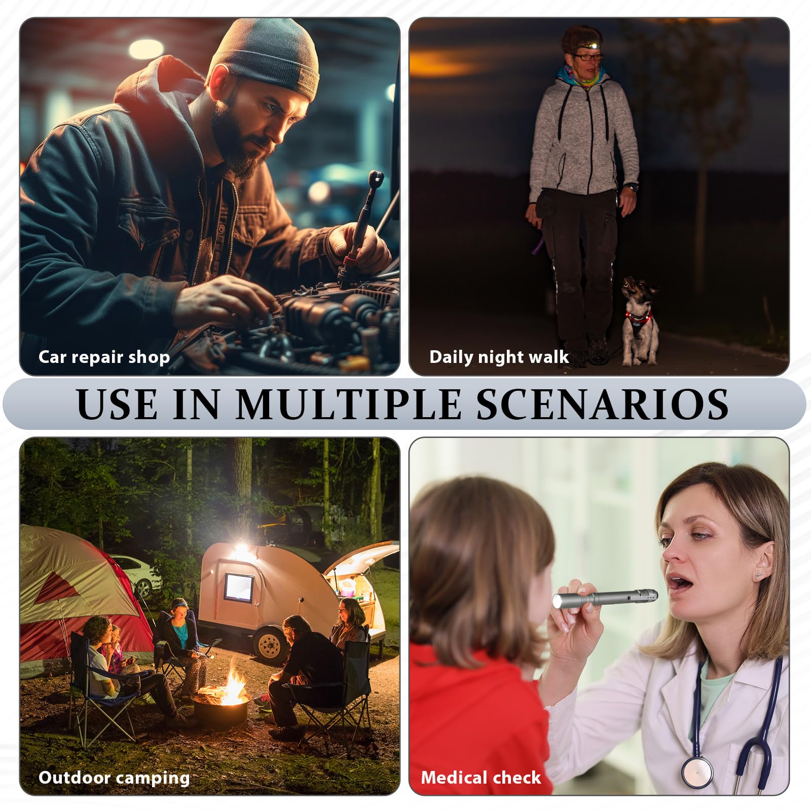 Tujoe 12 Pack LED Penlight Bulk, Pocket Flashlight with Clip, Aluminum Pen Flashlights Mini Pen Light for Nurses Hospital Outdoo