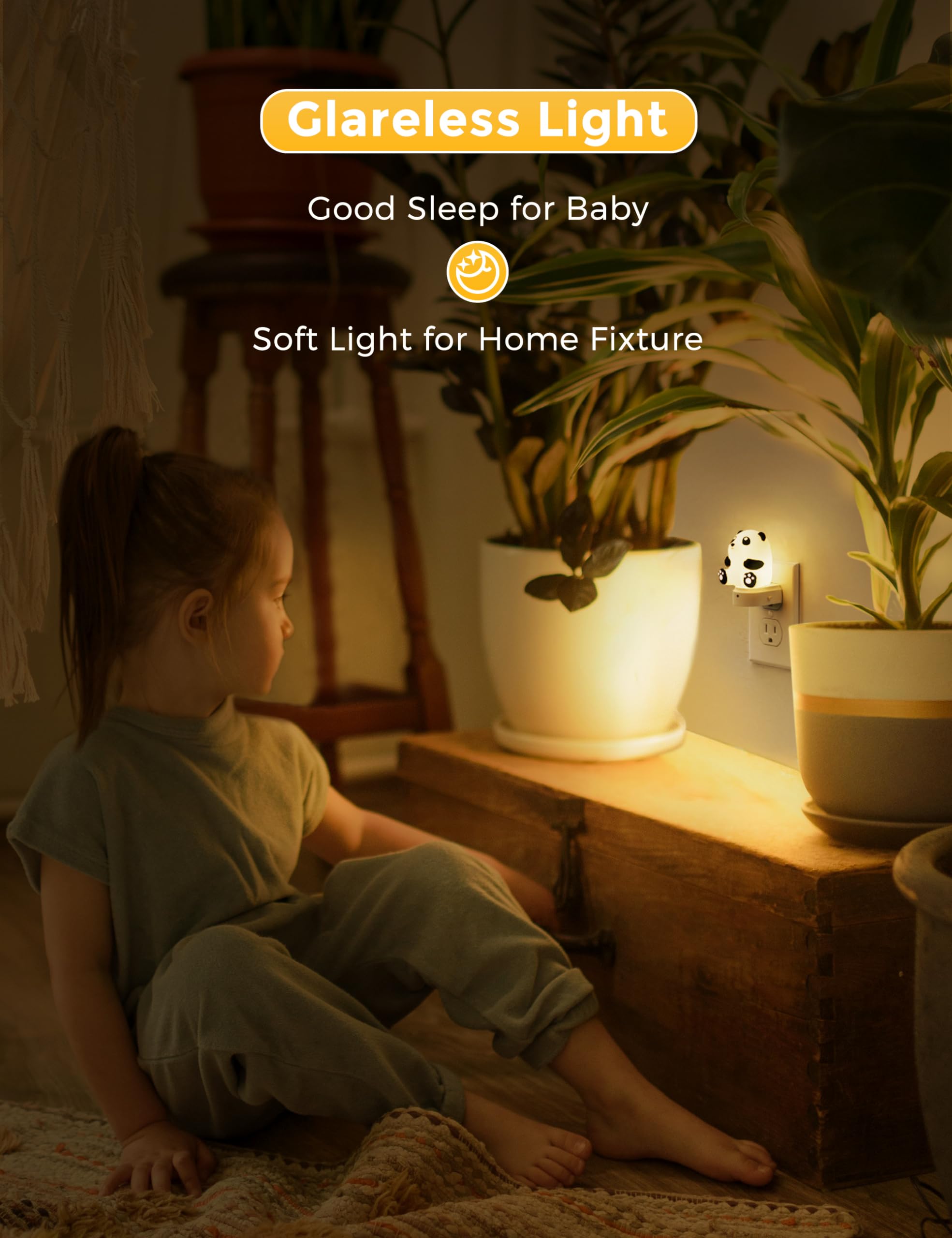 L LOHAS LED Night Light for Kids, 3D Cute Night Light Plug in, Dusk to Dawn Nursery Night Lights, RGB+Soft White 3000K, 3 Lighti