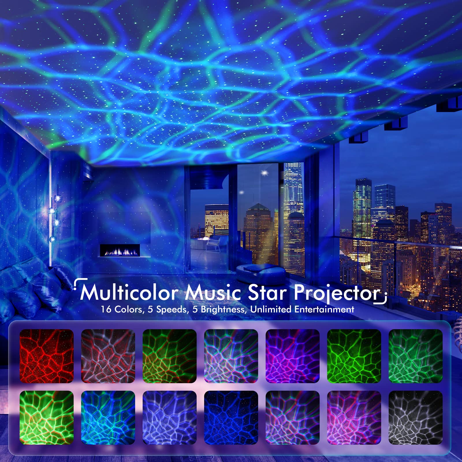 Rossetta Galaxy Projector, Star Projector Light For Bedroom, Bluetooth Speaker And 8 White Noise, Night Light Projector For Kids Adults Game Room, Home Theater, Ceiling, Christmas, Room Decor