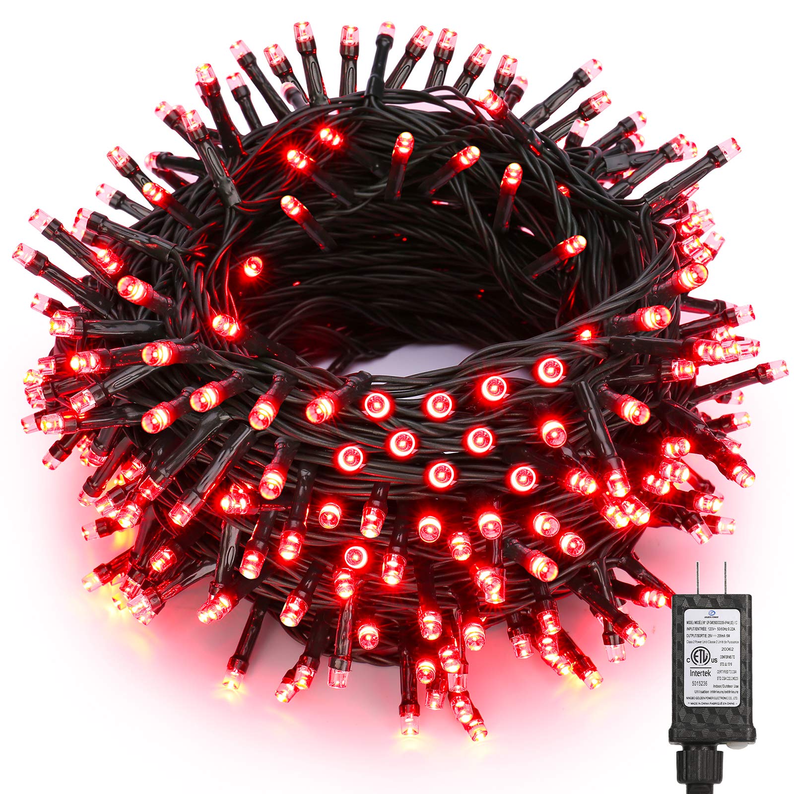 Brizled Red Christmas Lights, 240 LED String Lights, 78.74ft, Waterproof, 8 Modes, Outdoor/Indoor Decor, Model GP-SW290DC0209-IP44