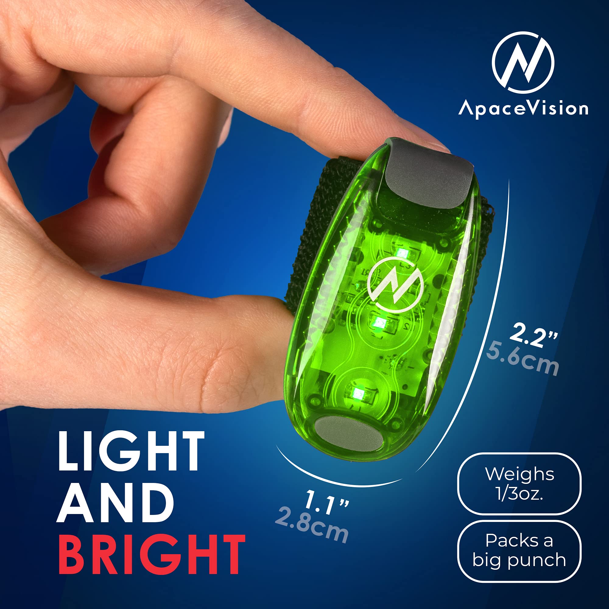 Led Safety Light (2 Pack) - Clip On Strobe/Running Lights For Runners, Dog, Bike, Walking, Boat, Kayak, Stroller And More - High Visibility Accessories For Your Reflective Gear, Bicycle, Green