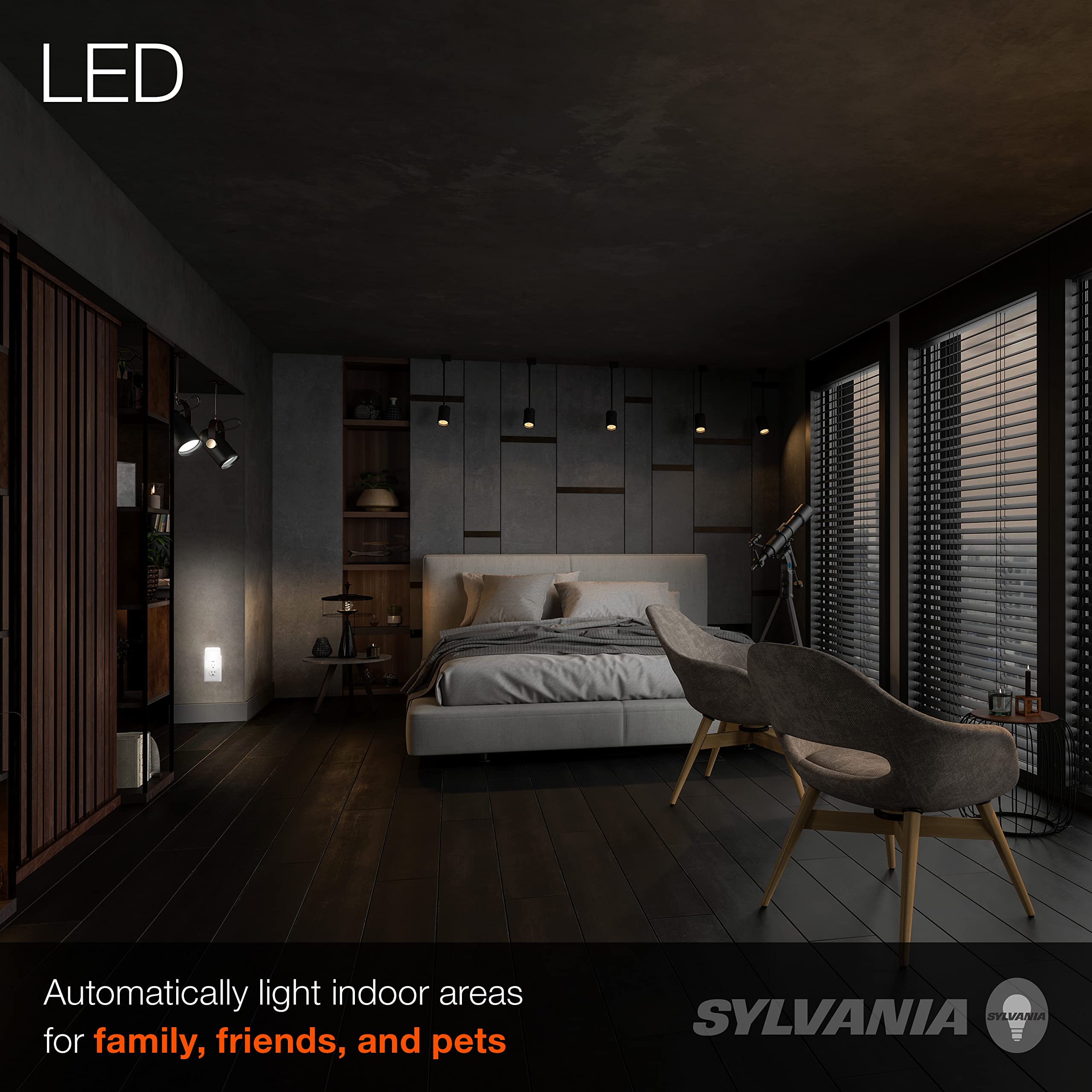 LEDVANCE SYLVANIA LED Night Light, 3-Color Select, Frosted, 5 Lumens, USB Port, 1 Pack, Model 64991