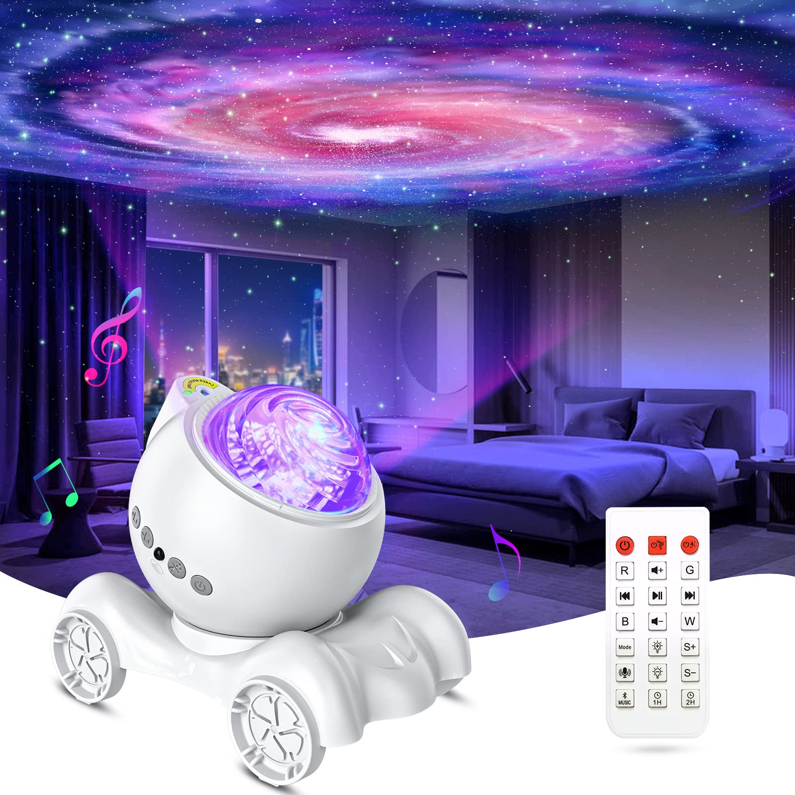 Galaxy Projector, Enokik Star Projector Built-In Bluetooth Speaker, Night Light Projector For Kids Adults, Aurora Projector For