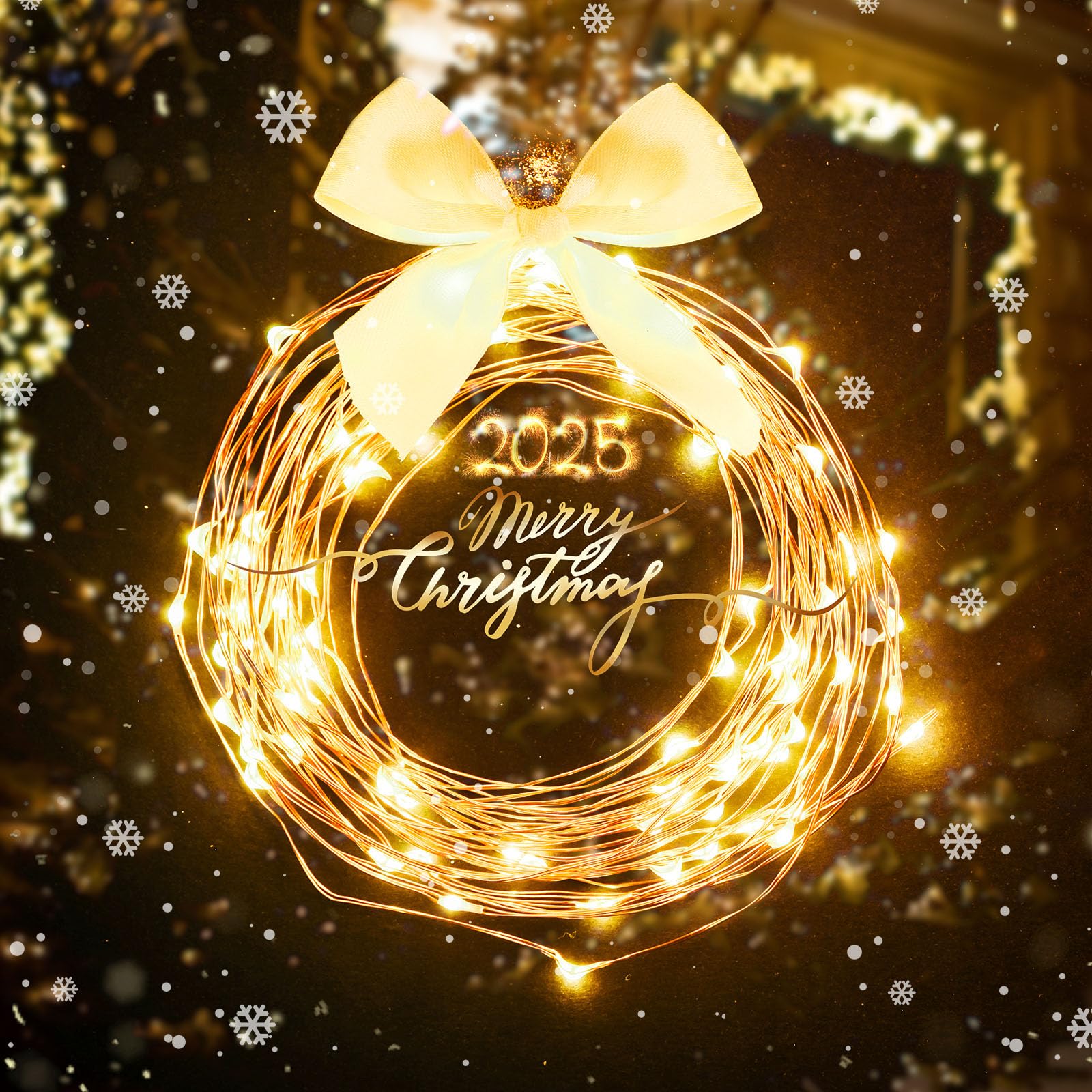BHCLIGHT 66Ft 200 LED Fairy Lights, Waterproof Warm White String Lights for Indoor/Outdoor Decor, Model MLS-D4.5V1.35WUC-O