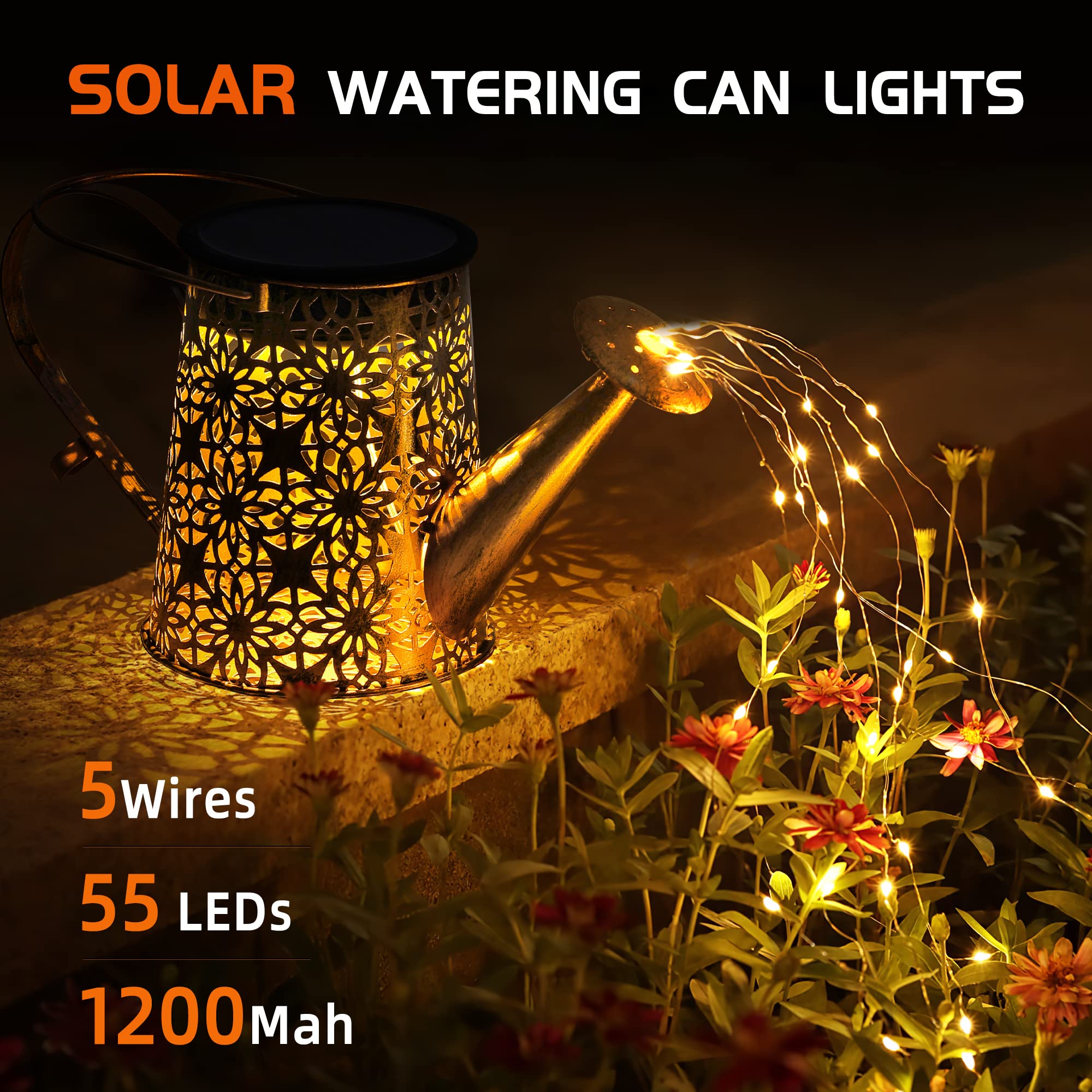 Otdair Solar Watering Can With Lights, Outdoor Garden Decor Waterproof Solar Garden Lights For Outdoor Pathway Yard Lawn Patio P