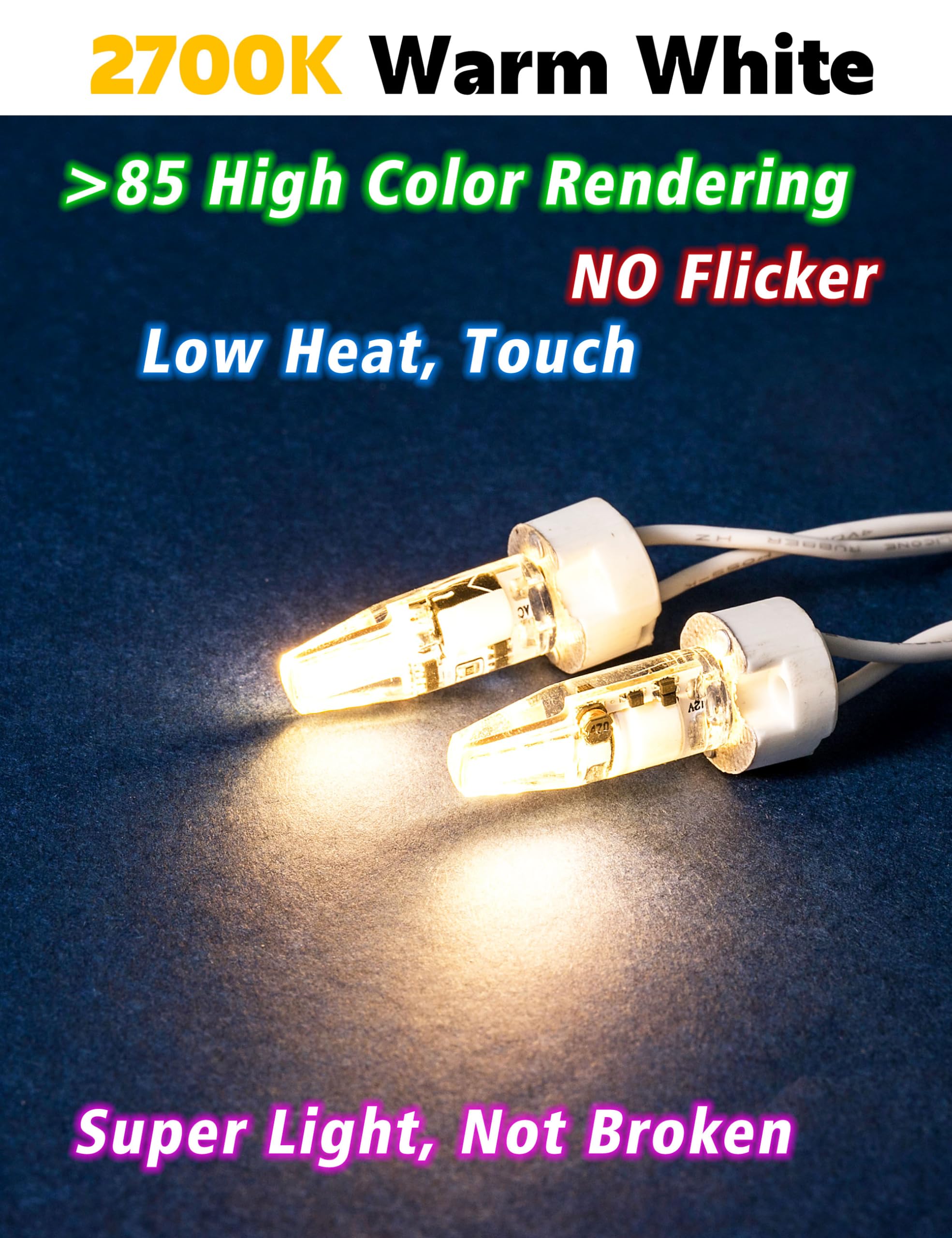 Xyanmc G4 Led Bulb Ac Dc 12V To 24V Jc Type, 20W-30W T3 G4 Halogen Equivalent, 2W 2700K Warm White, G4 Bi-Pin Base, 250Lm, Lands