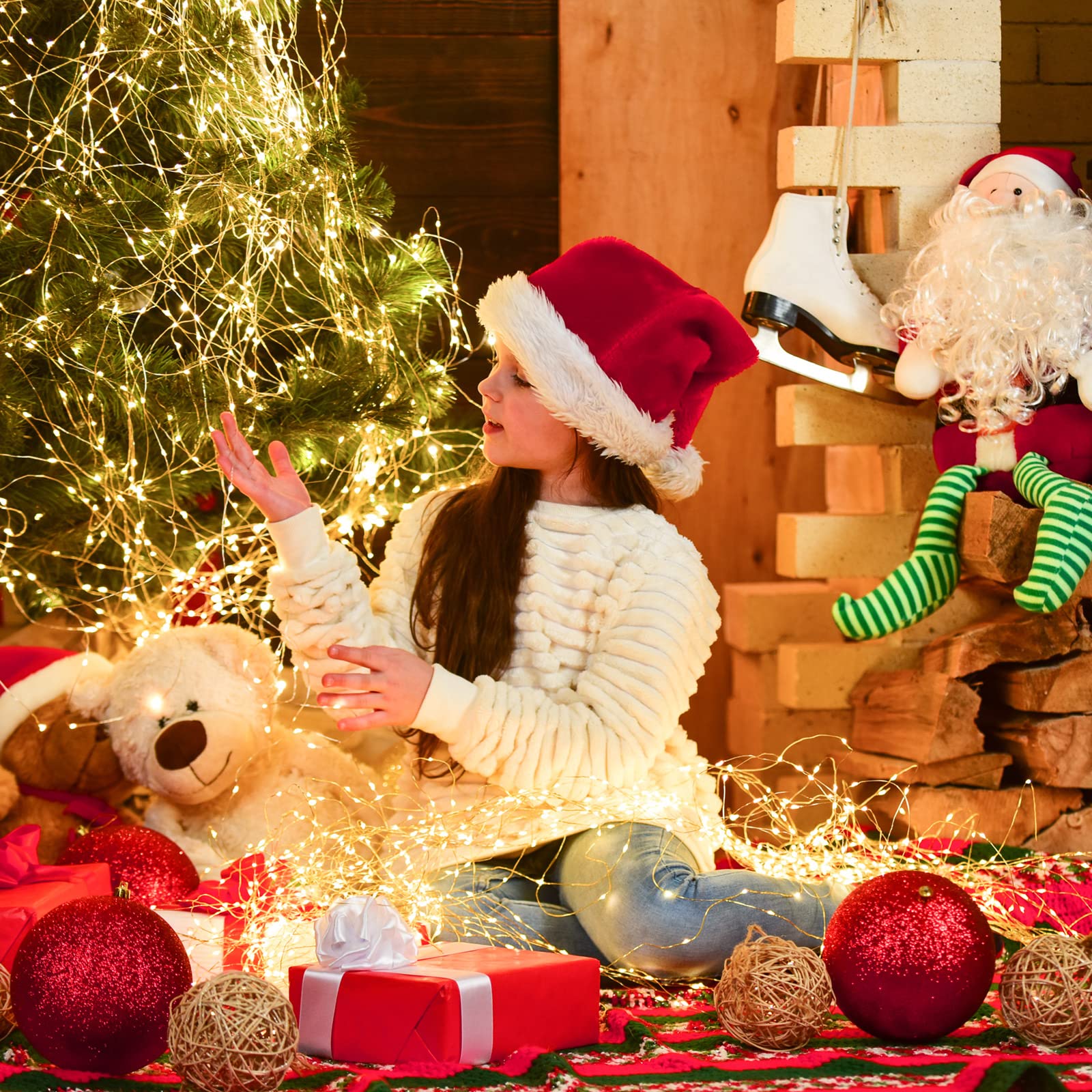 Macarrie Usb String Lights 33 Ft 100 Led Fairy Lights Powered String Lights For Indoor Outdoor Wedding Party Tree Home Festival Garden Decoration (Warm White, 6 Pcs)