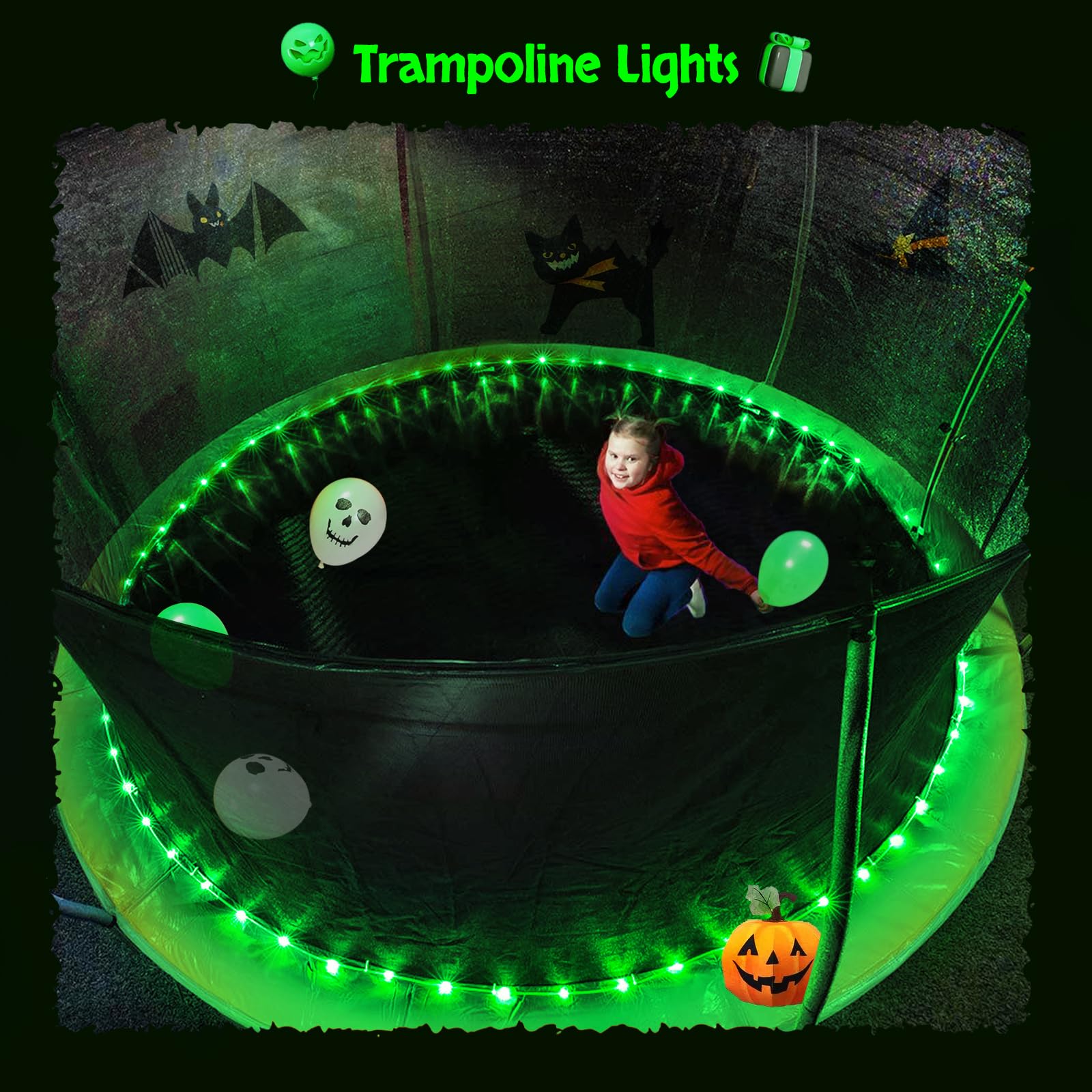 JMEXSUSS Solar Rope Lights, 200 LED, 66 ft, Green PVC Tube, Waterproof, Outdoor Halloween and Christmas String Lights