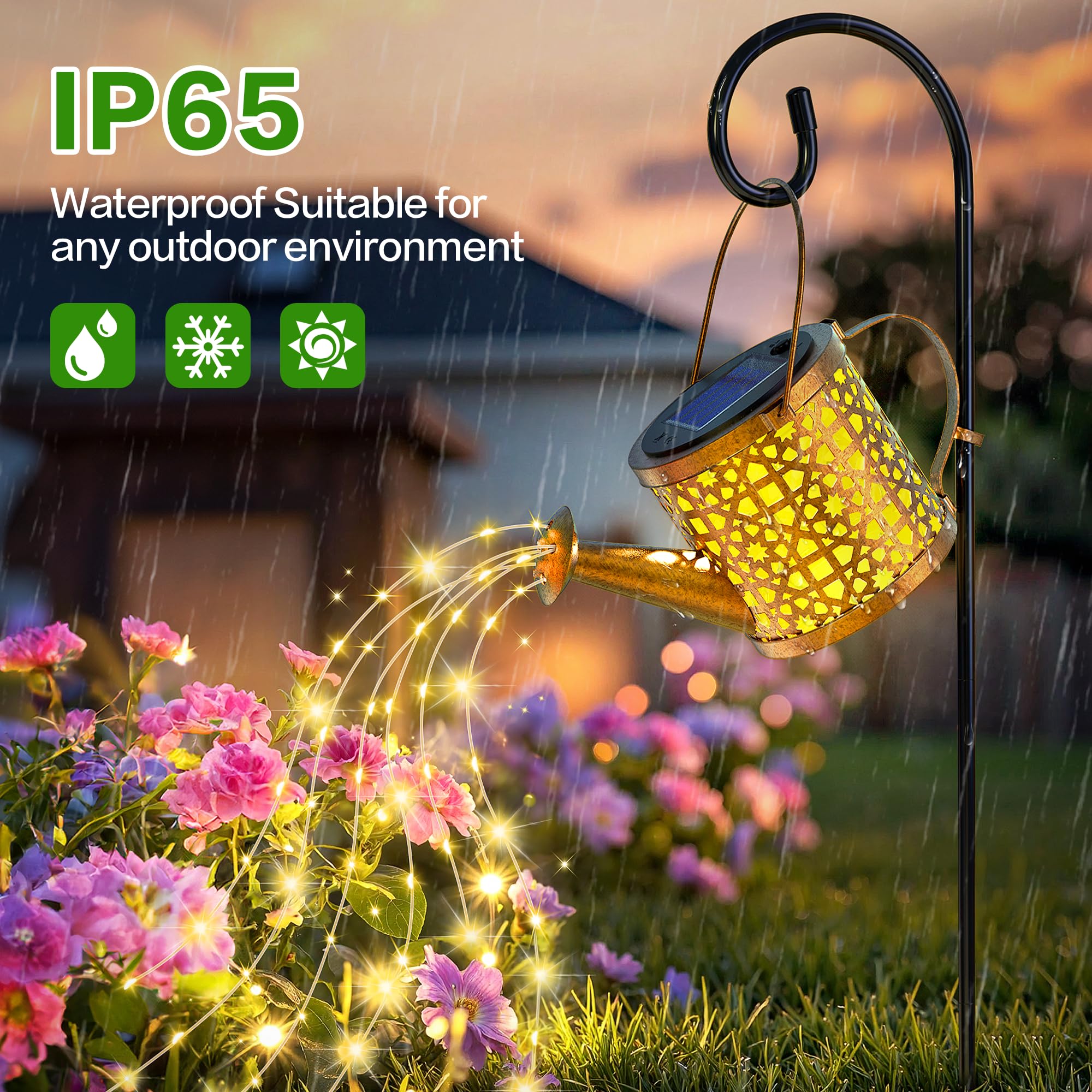 Solar Watering Can Lights Waterproof  Solar Lights Outdoor Decorative Garden Decor Metal Hanging Lights For Outside Patio Pathway Yard  Christmas Birthday Gardening Gifts