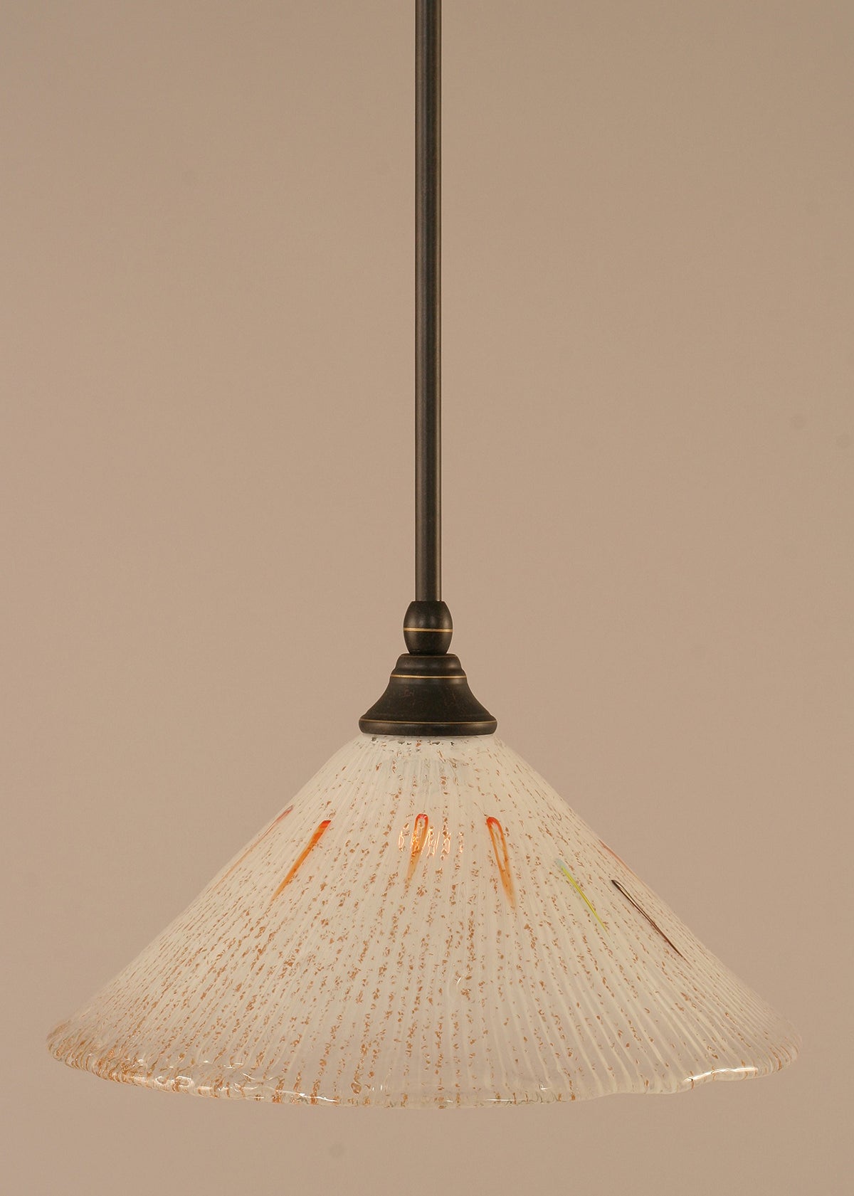 Toltec Lighting 23-Dg-701 Stem Mini Pendant With Hang Straight Swivel With 12&quot; Frosted Crystal Glass, Dark Granite Finish