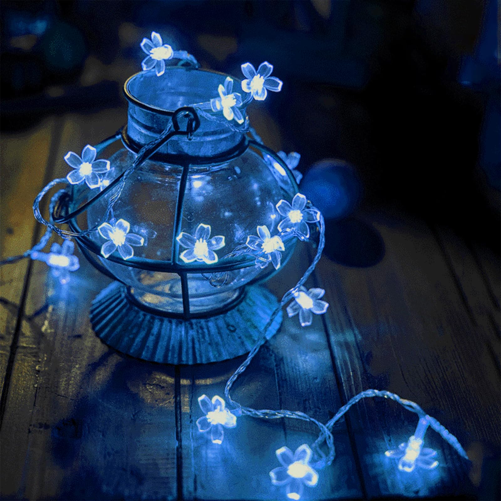 JACUXLSS 100 LED Light Up Flowers String Lights for Bedroom Romantic Decor, Plug in Fairy Cherry Blossom Tree Wall Hanging Indoo